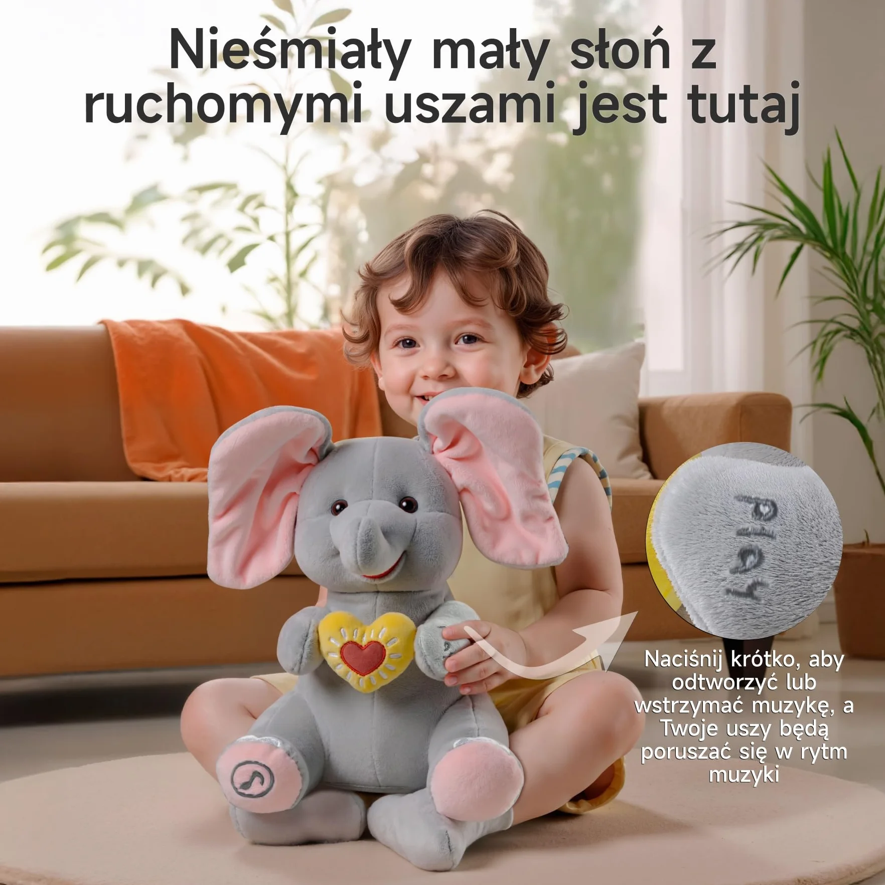 Interaktywny słoń Zabawka Pluszowa, A Kuku Pluszak, Śpiewająca Mówiąca Elektryczna Pluszowy, Prezent dla Dzieci