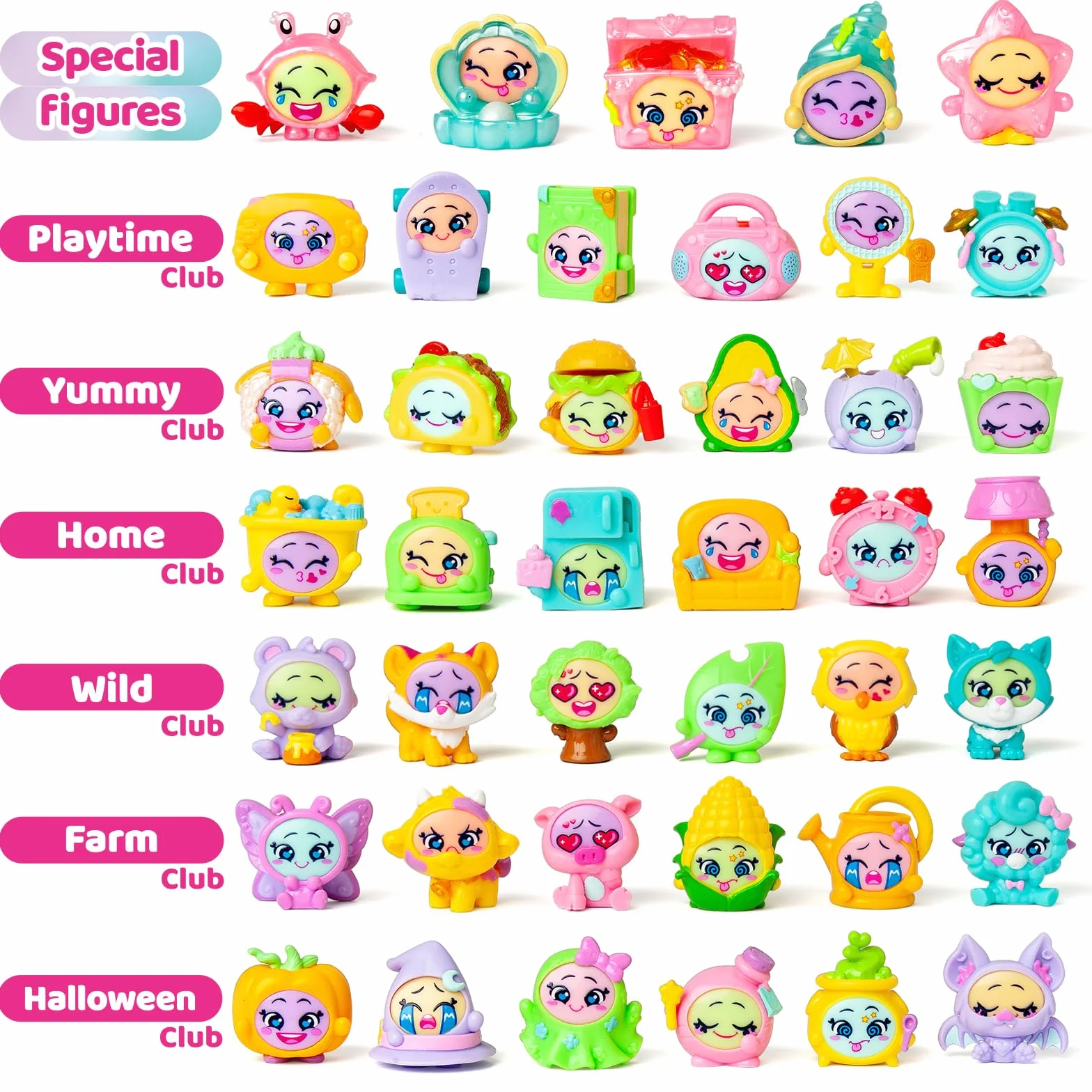 MOJI POPS Pearl Series - One Pack. Pudełko z 24 kopertami niespodzianek z figurkami kolekcjonerskimi z dwustronnymi buźkami. Każda koperta zawiera 1 niespodziankę Mojipop i 1 listę kontrolną