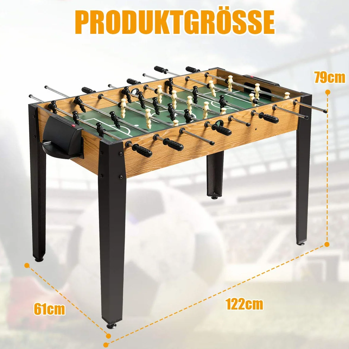 COSTWAY Piłkarzyki Stół do Gry 122 cm Zestaw z 2 Piłkami