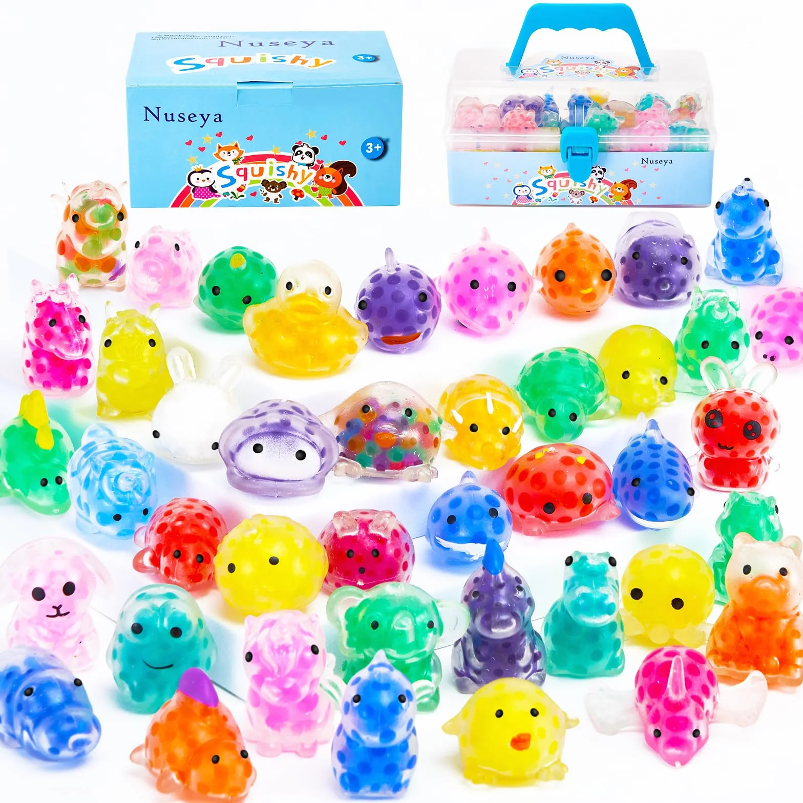 42 sztuki Mochi Squishy Fidget Toys dla dzieci - Mini Squishies na ulgę stresu z uroczymi wzorami zwierzątek - Upominki na przyjęcia dziecięce, nagrody szkolne, prezenty urodzinowe dla dzieci