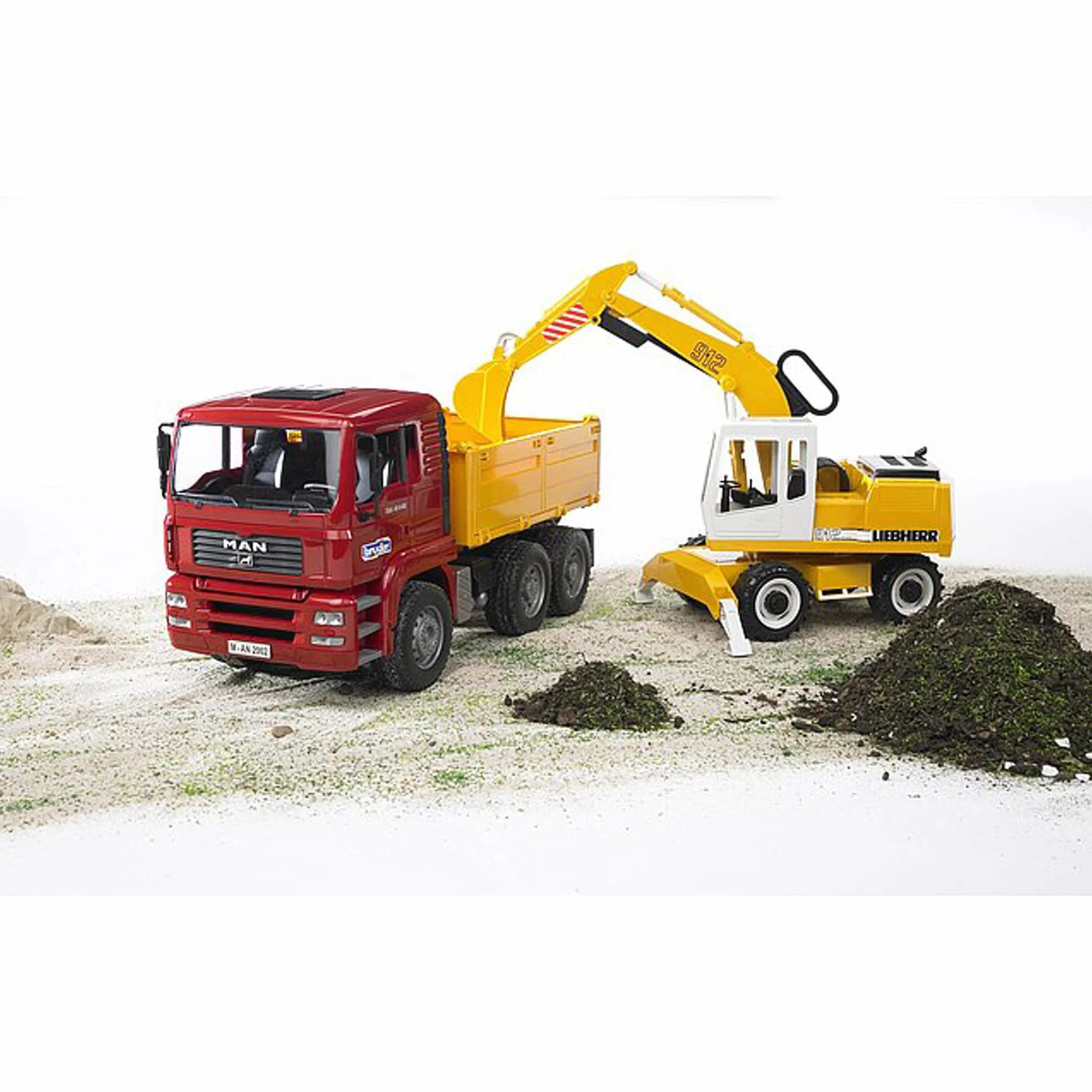 bruder 02426 - Koparka Liebherr - 1:16 Plac budowy, pojazd budowlany, koparka, robotnik, bworld, maszyna budowlana, zabawka