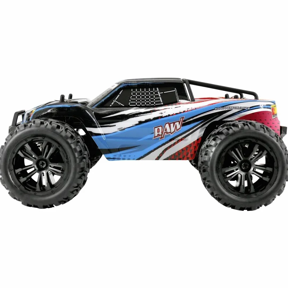 Reely RAW niebieski szczotkowany 1:14 RC model samochodu elektryczny monster truck napęd na wszystkie koła (4WD) RTR 2,4 GHz z z akumulatorem i ładowarką