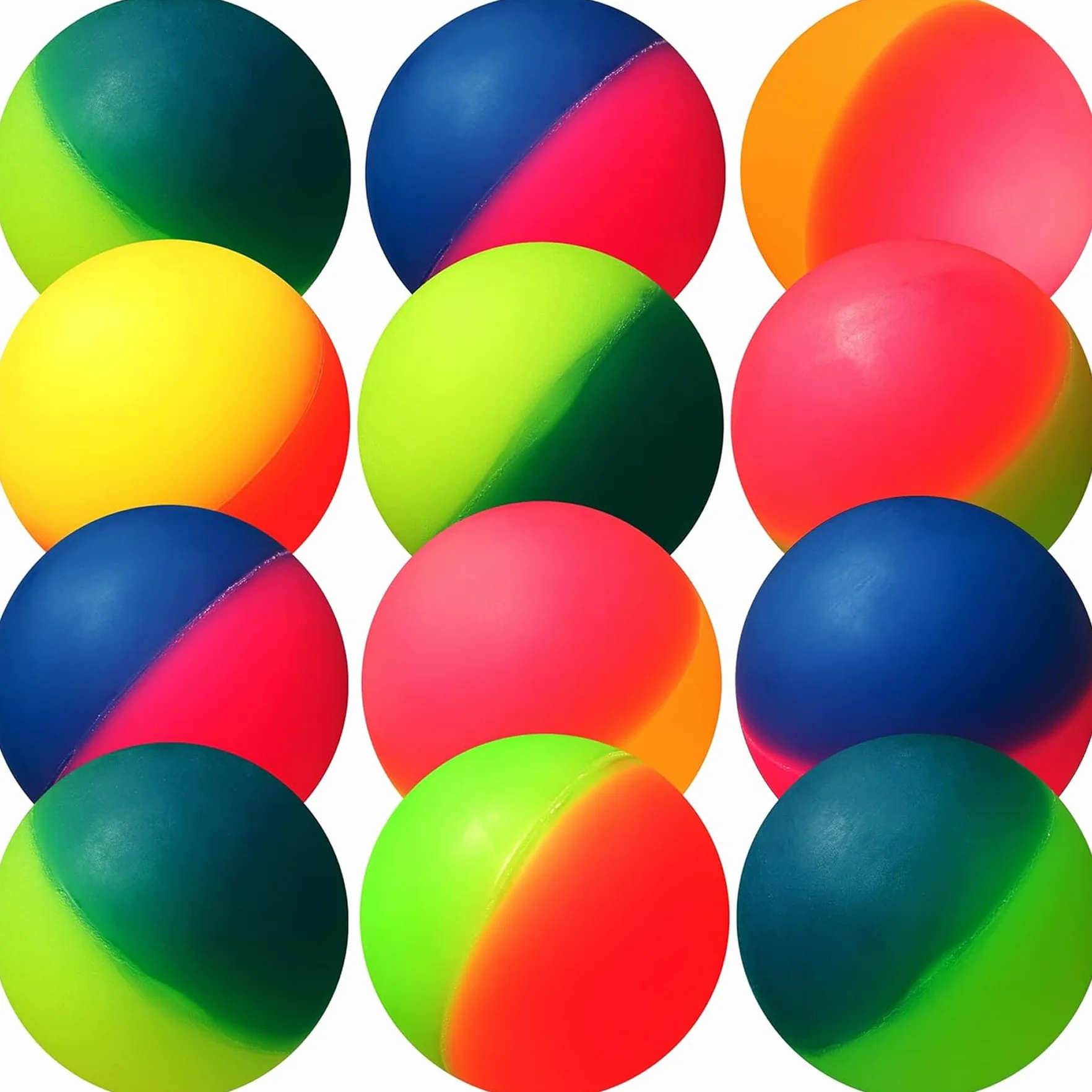 Bedwina Jumbo Super Bouncy Balls - (opakowanie 12) 6 cm kulki dla dzieci w jaskrawych różnych kolorach na przyjęcie urodzinowe i nagrody karnawałowe zbiorcze