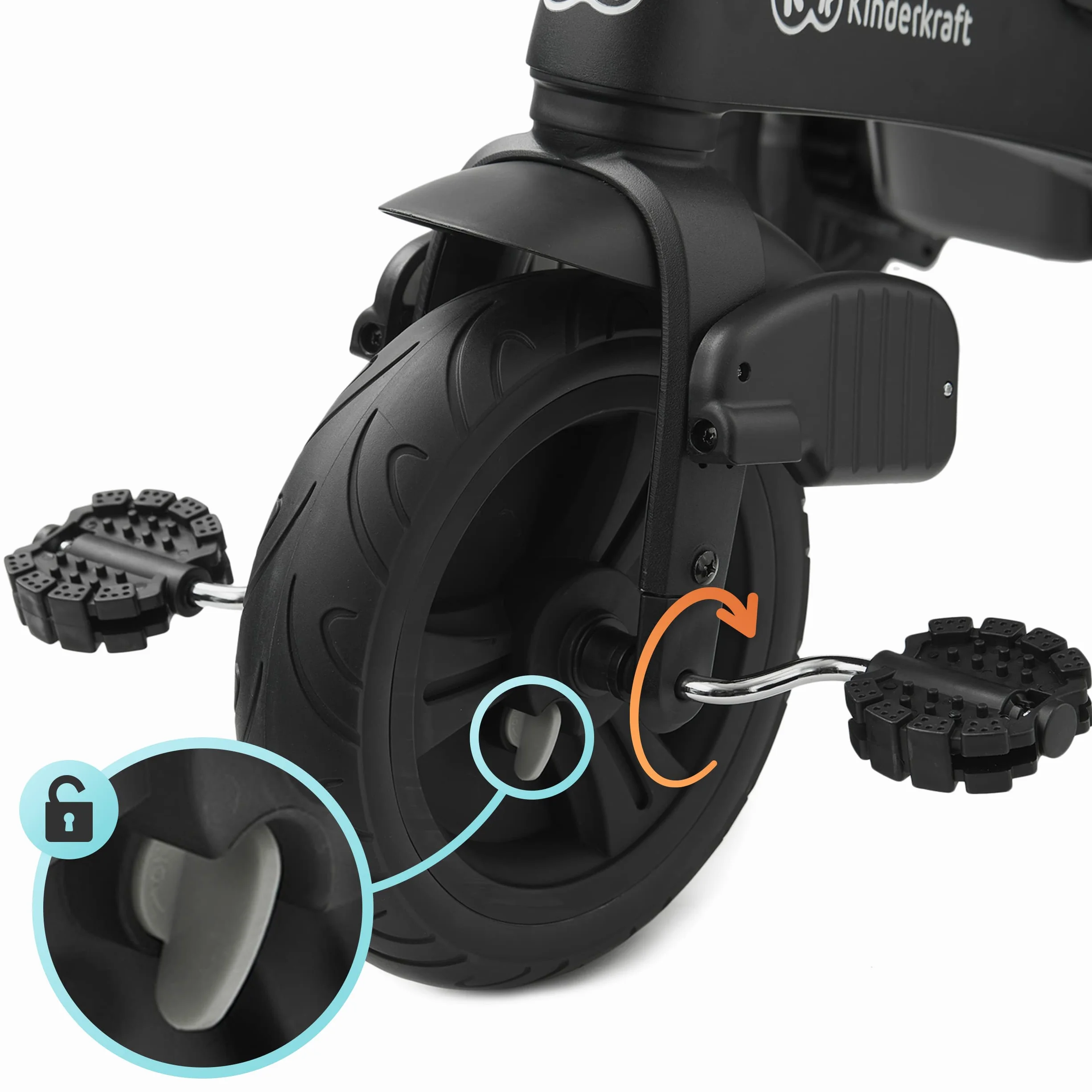 Kinderkraft Rowerek trójkołowy 5w1 TWIPPER, Trójkołowiec, Obrotowe siedzisko 360°, Wolne koło, Daszek przeciwsłoneczny, Akcesoria, Dzwonek, Uchwyt na kubek, od 6 Miesięcy do 5 lat, Różowy