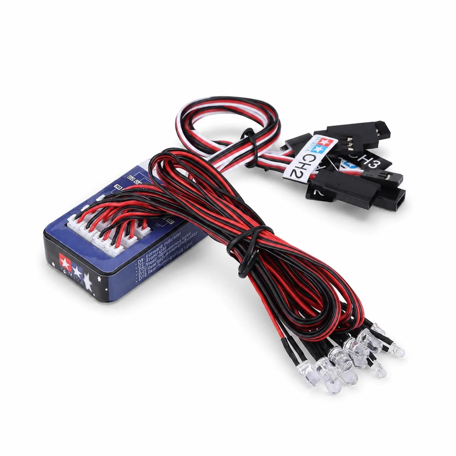 RC Car LED Light Set, 12 LED Lighting System Kit Symulacja Migające światła dla 1/10 1/8 RC Car Truck Crawler, DC5~12V