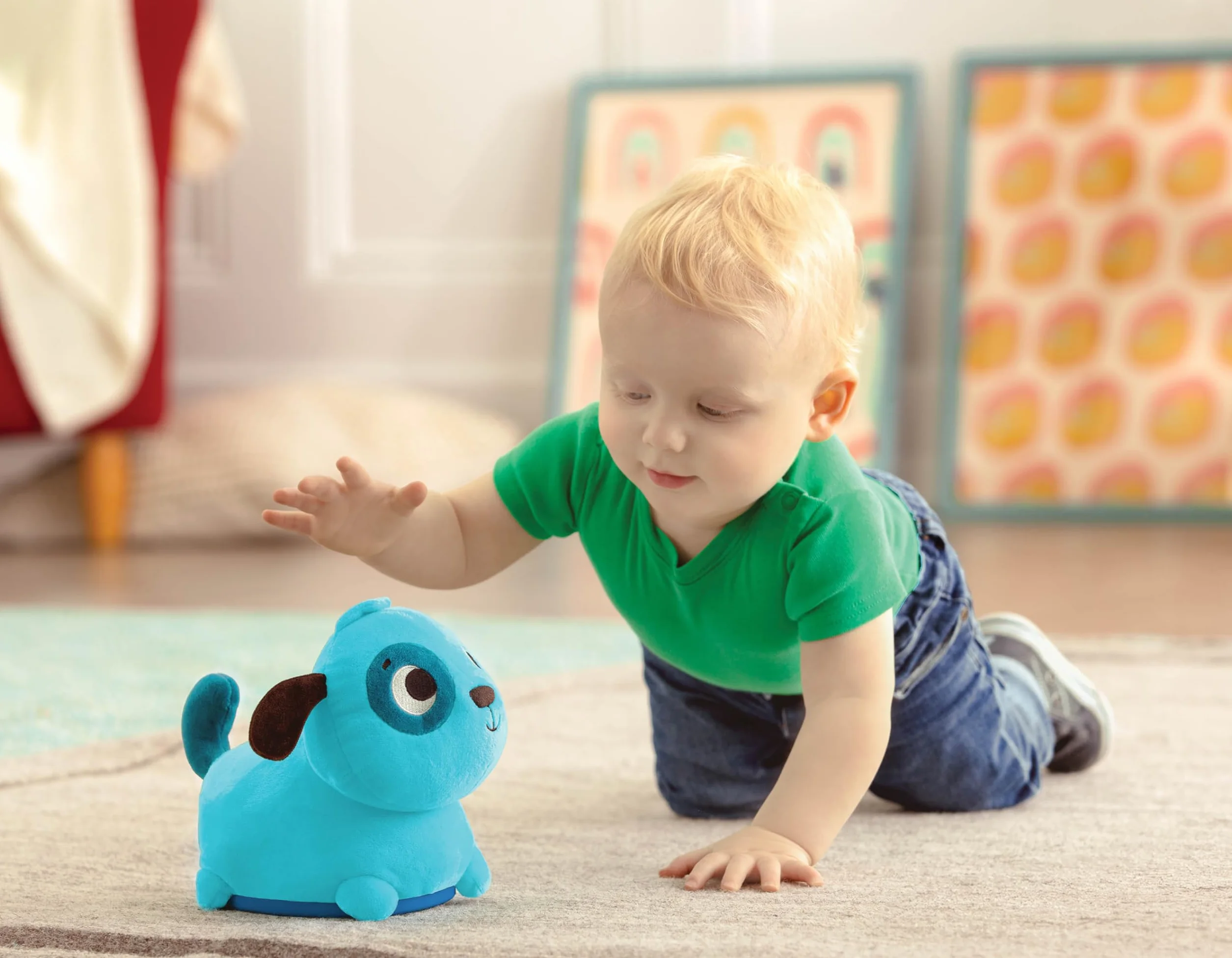 B. Toys Przytulanka Dźwiękowa Piesek, Niebieski, Od 12 Miesięcy