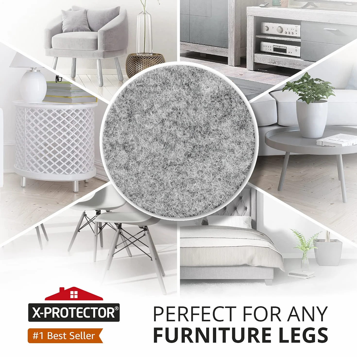 Filcowe podkładki meblowe X-PROTECTOR 235 PCS Premium Samoprzylepne podkładki - Filcowe podkładki do Nóżki mebli - Najlepsze podkładki meblowe - Chroń swoje podłogi z drewna i laminatu!