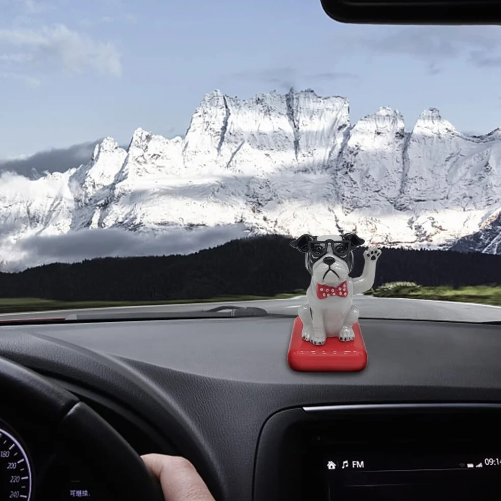 Solarne tańczące psy, zabawka do tańca solarnego, kołysząca się zabawka, ozdoby wnętrza samochodu, zasilany energią słoneczną, bobblehead do dekoracji samochodu