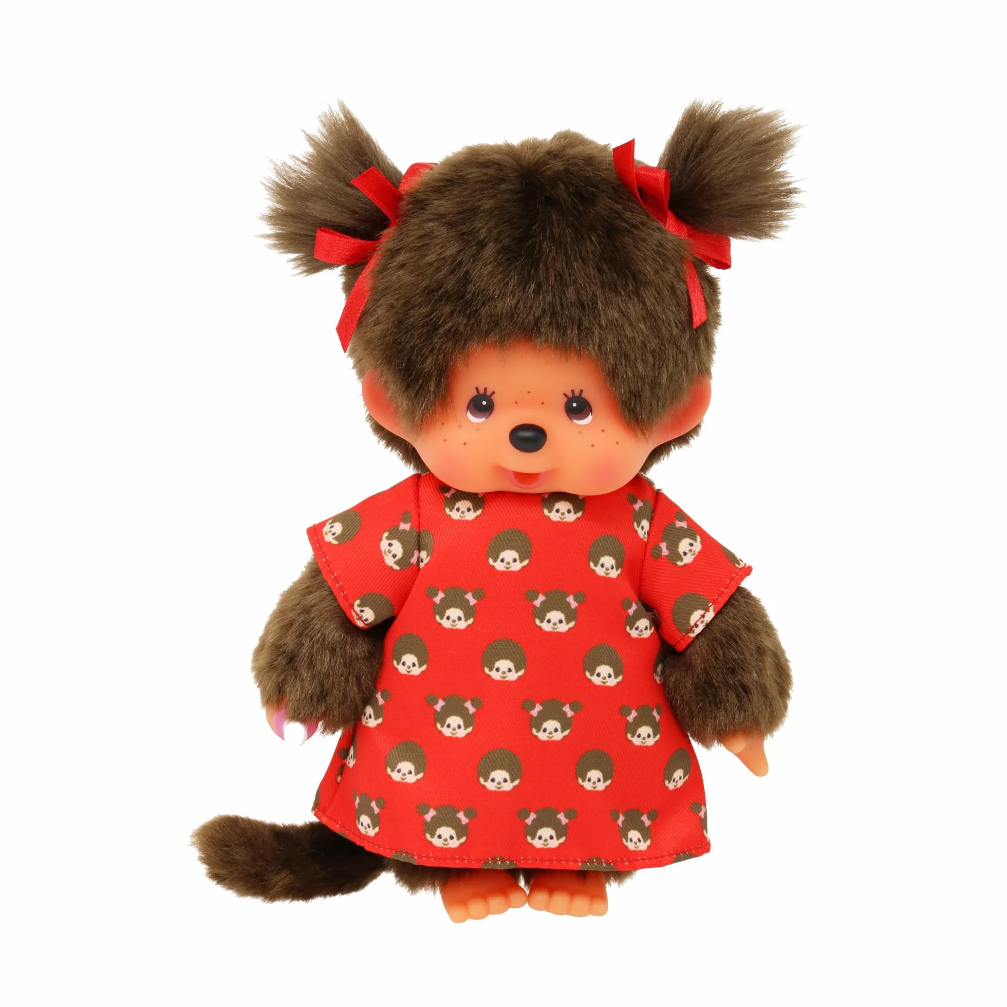 Sekiguchi Monchhichi 221295 Oryginalna Dziewczynka Pluszowa Figurka 20 cm Brązowy Plusz