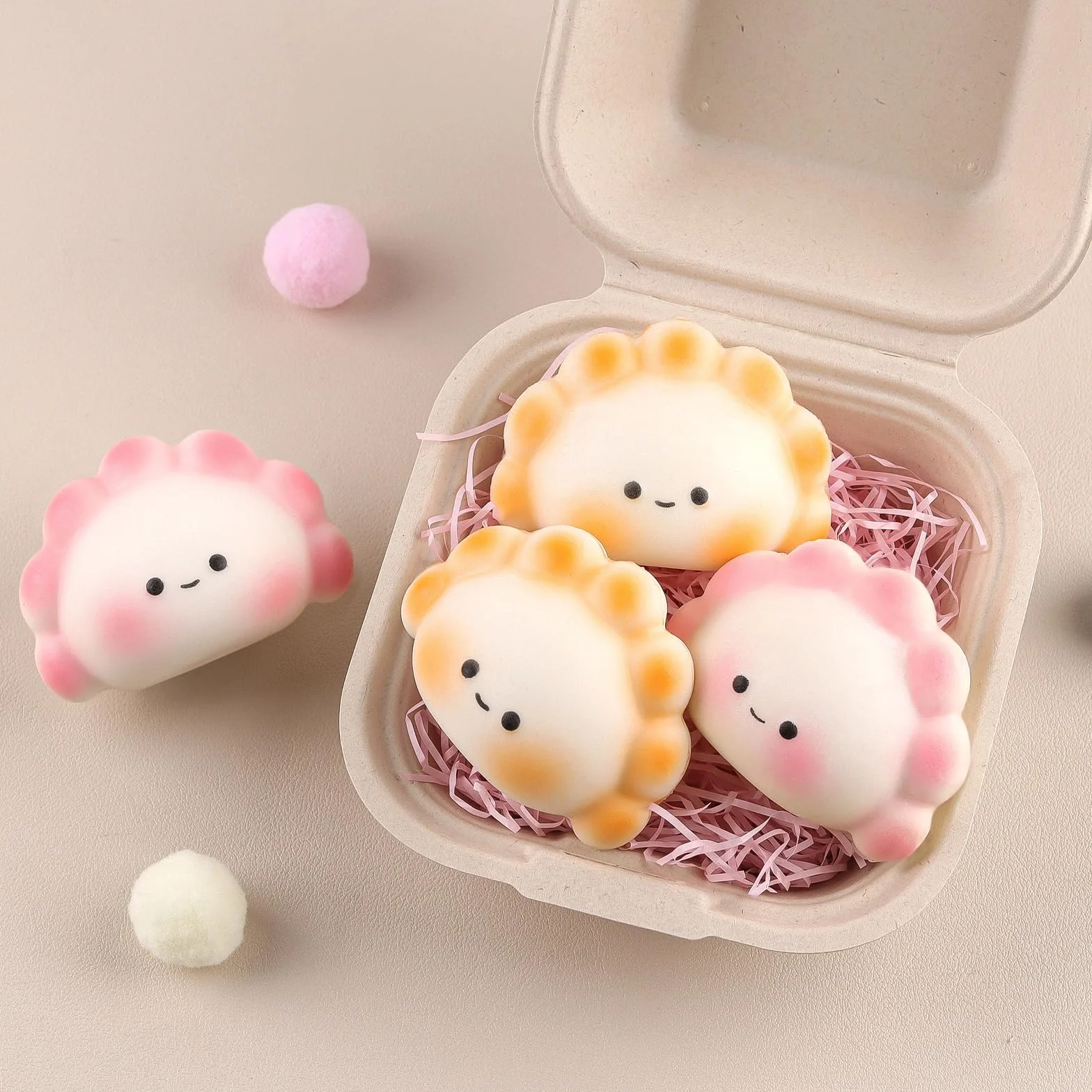 Anboor 4 SZT. Małe zabawki typu squishy z wypełnieniem - powolnie napełniające się zabawki sensoryczne do wciskania dla dzieci i dorosłych, urocze kawaii zabawki do odstresowania do klasy, na urodziny