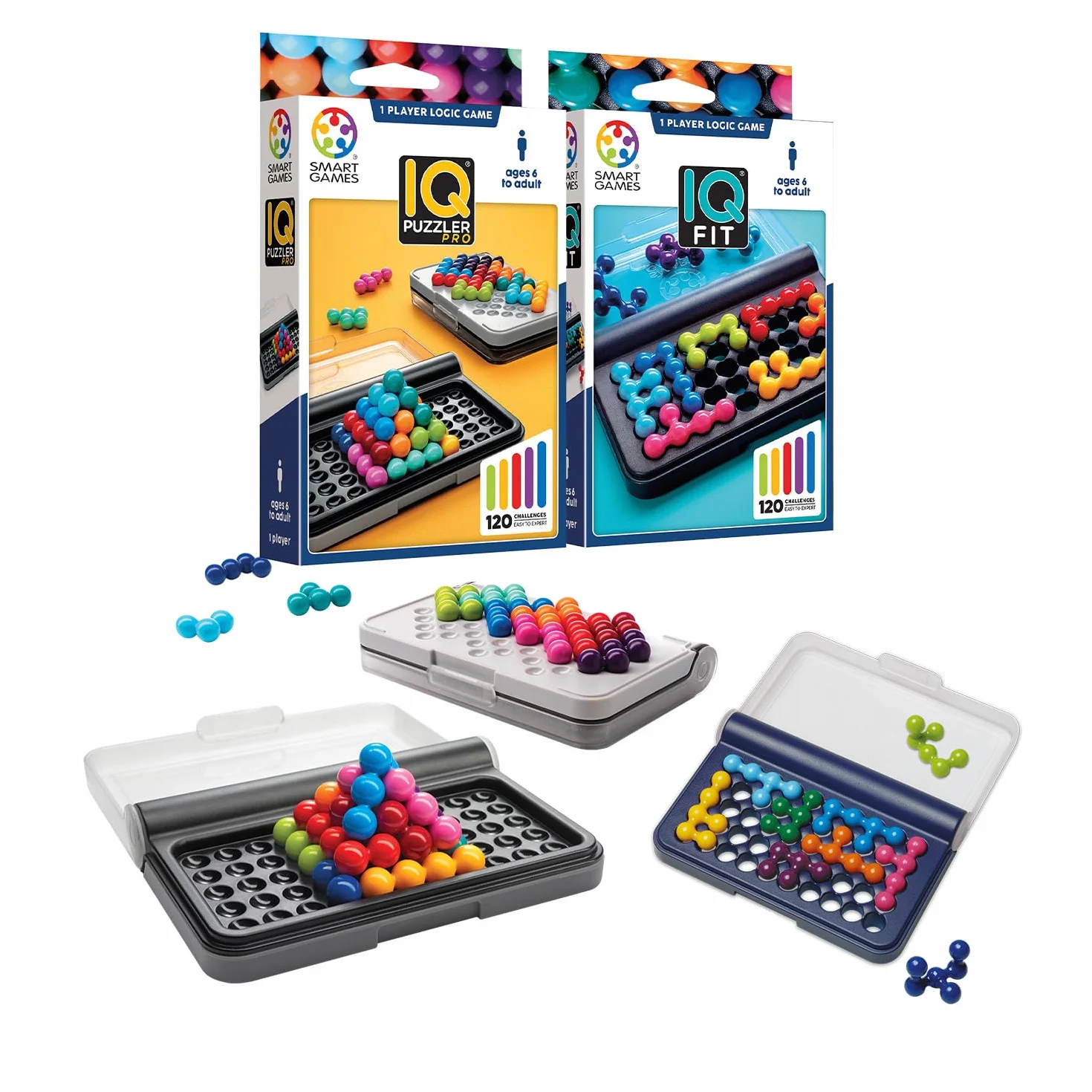 Ludilo Smart Games - Iq Puzzler Pro + Iq Fit | Dorosłe Puzzle I Puzzle Dzieci | Gry Planszowe Dla Dzieci 6 Lat | Gry Edukacyjne 6 Lat | Prezent dla dzieci 6 lat