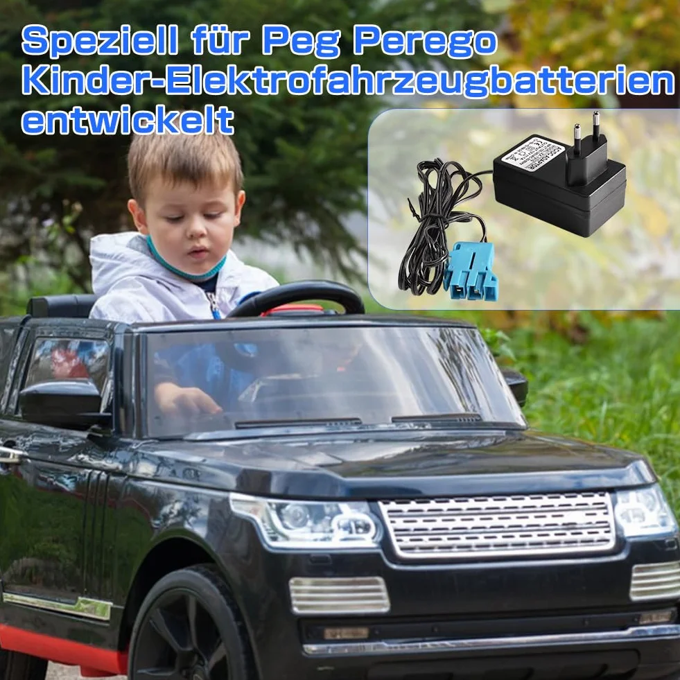 Ładowarka 12 V do pojazdów elektrycznych Peg Perego dla dzieci, traktorów SUV, ATV, samochodów - ładowarka, zasilacz sieciowy kompatybilny z samochodami elektrycznymi, motocyklami i pojazdami