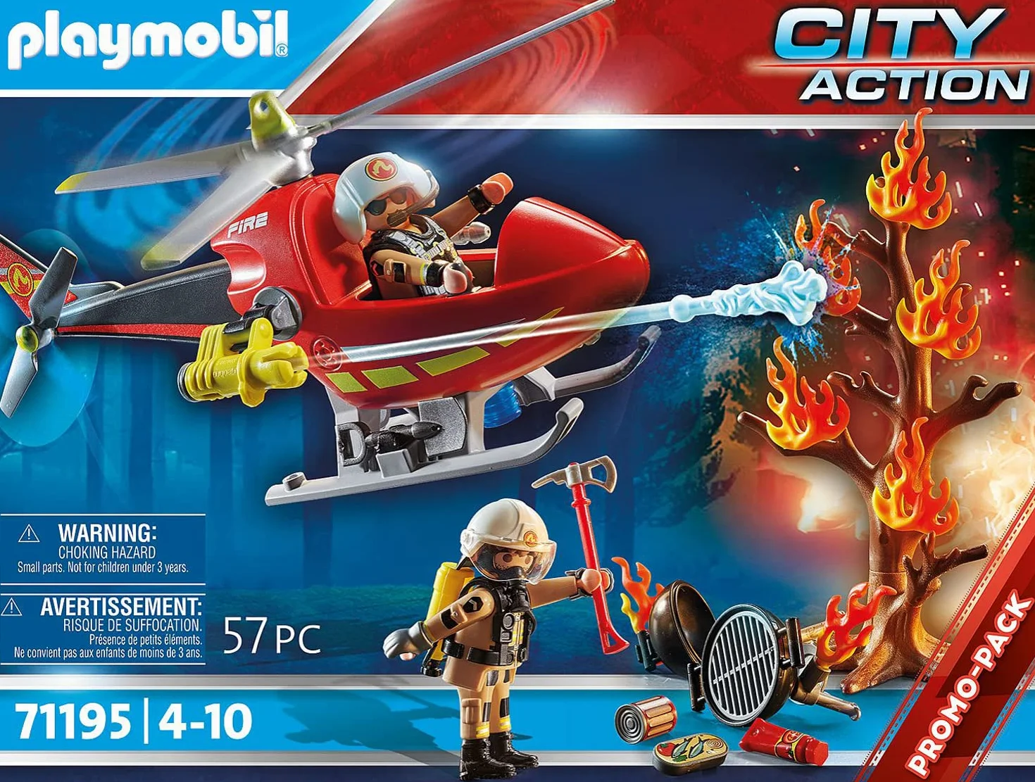 PLAYMOBIL City Action 71195 Helikopter strażacki z armatkami wodnymi