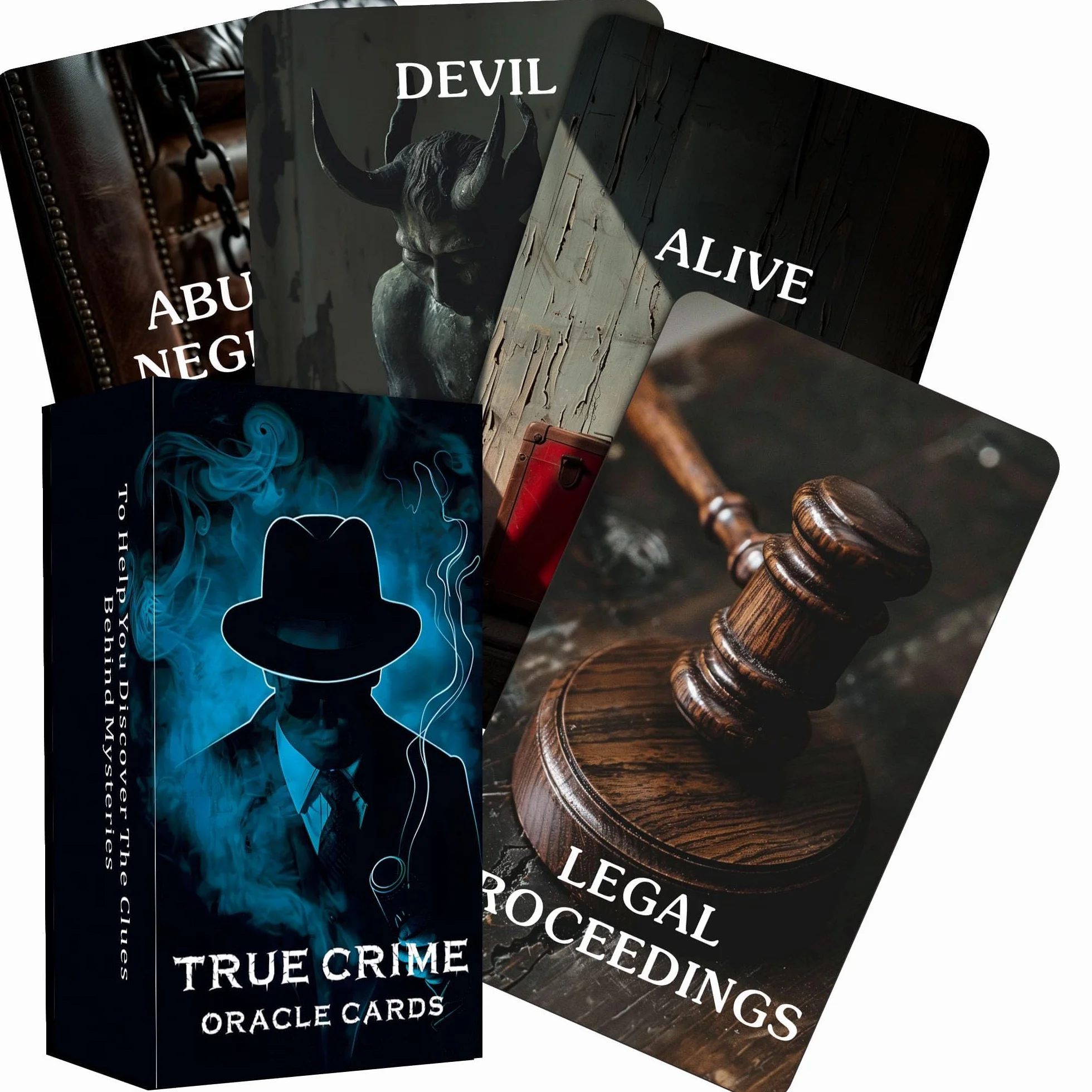 True Crime Clues Karty Oracle, Conspiracy Oracle Deck, 80 kart Oracle Cards dla początkujących, zabawki do wróżenia