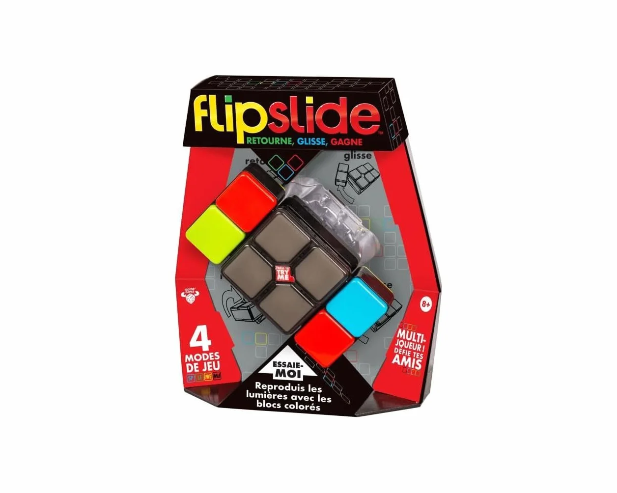 Moose Gry-FLIPSLIDE-WRÓCI, Ślizgaj się, WIN Odtwarzaj światła z kolorowymi klockami. 4 tryby gry. Multiplayer Rzuć wyzwanie znajomym, 25251