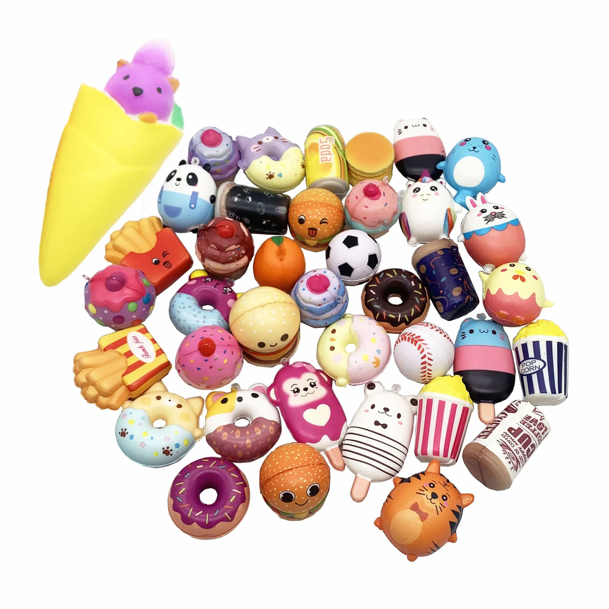 30 sztuk zestawów Squishies powoli rosnących Kawaii słodkie, przypadkowe ciasto chleb, panda bułeczki z kreskówki seria redukcja stresu zabawka kot losowo squishy potrząśnij małymi naciskami