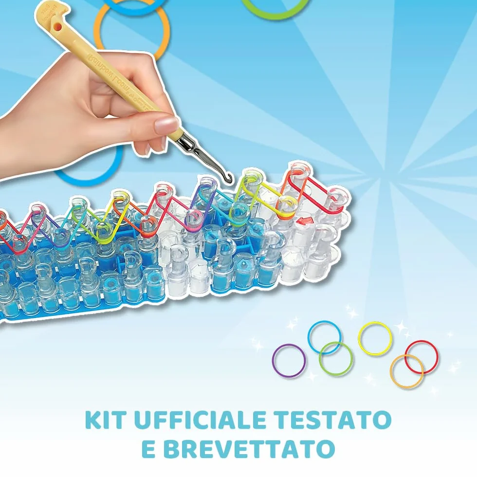 Rainbow Loom Bandai Loomi-Pal Mega Combo, urządzenie do tworzenia biżuterii, rękodzieło, do samodzielnego wykonania bransoletek, pakiety gumowych krosów, zestaw dla chłopców i dziewcząt, akcesoria z