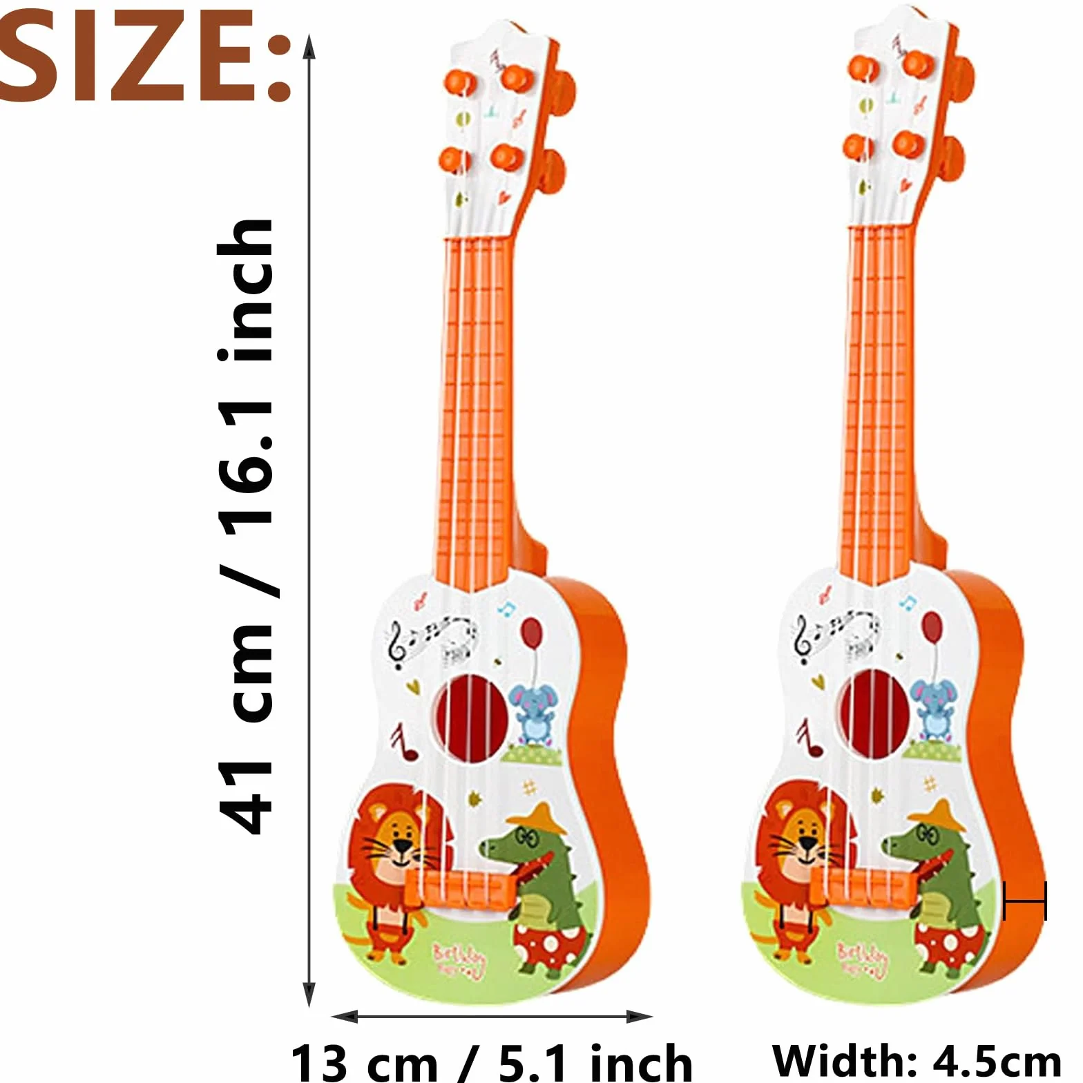 41 cm Gitara Zabawka, Ukulele dla dzieci, gitara dla dzieci, mini gitara dla dzieci, muzyka zabawki edukacyjne, gitara dla dzieci z 4 regulowanymi strunami, dla początkujących, dziewcząt, chłopców