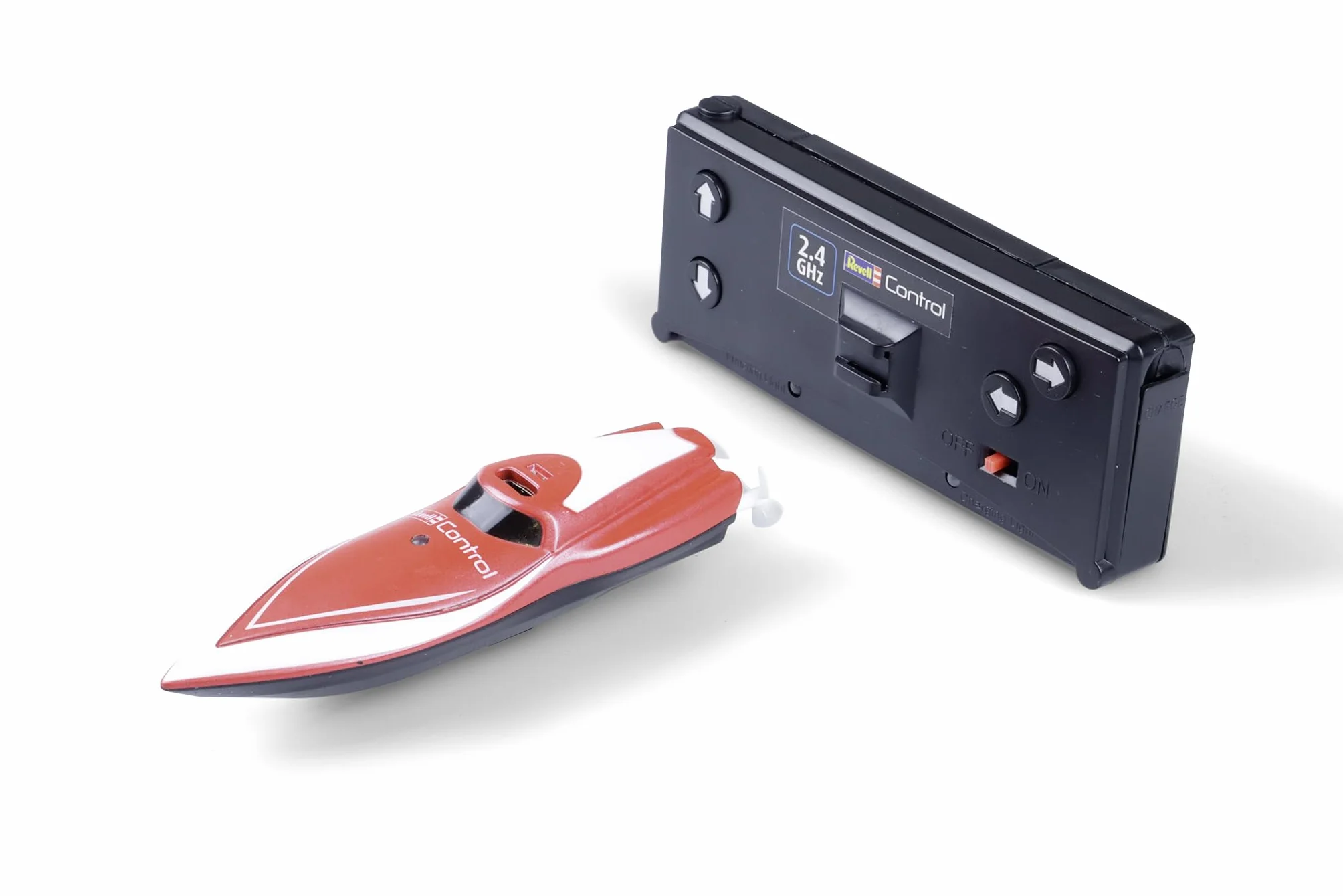 Revell Control 23569 Mini RC Speedboat - czerwona z precyzyjnym sterowaniem 2,4 GHz, długość 7,5 cm