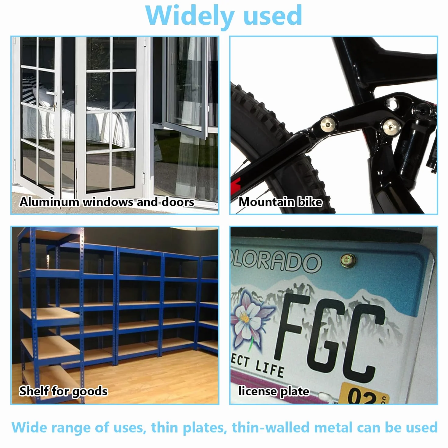 7 sztuk Zestaw nitownic ręcznych, nitownica do wkładek gwintowanych, uchwyt wiertarski do nitownic metalowych, narzędzie do nitów do M3, M4, M5, M6, M8, M10, M12