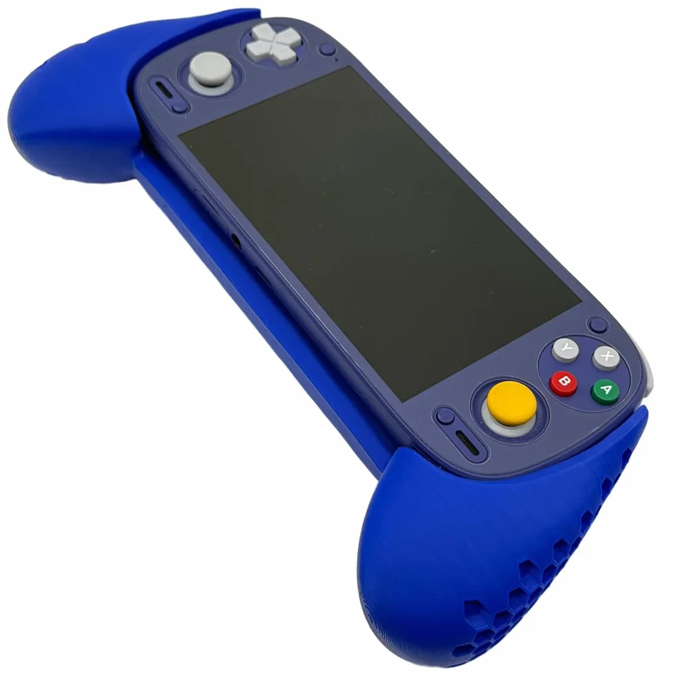 Nadaje się do etui ochronnego Retroid Pocket 5, DIY uchwyt z nadrukiem 3D do Retroid Pocket 5, uchwyt do konsoli do gier, ergonomiczna konstrukcja (niebieski)