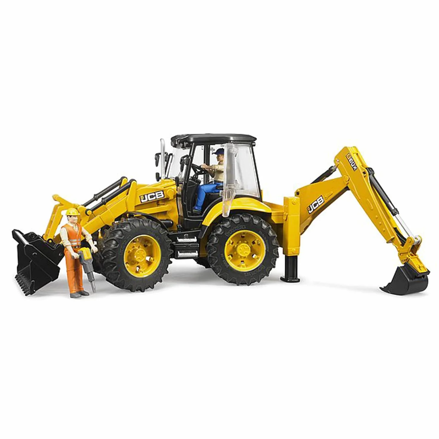 bruder 02454 - Koparka JCB 5CX eco - 1:16 Pojazd budowlany, Plac budowy, Łyżka, Koparka, Robotnik, bworld, Maszyna budowlana, Zabawka