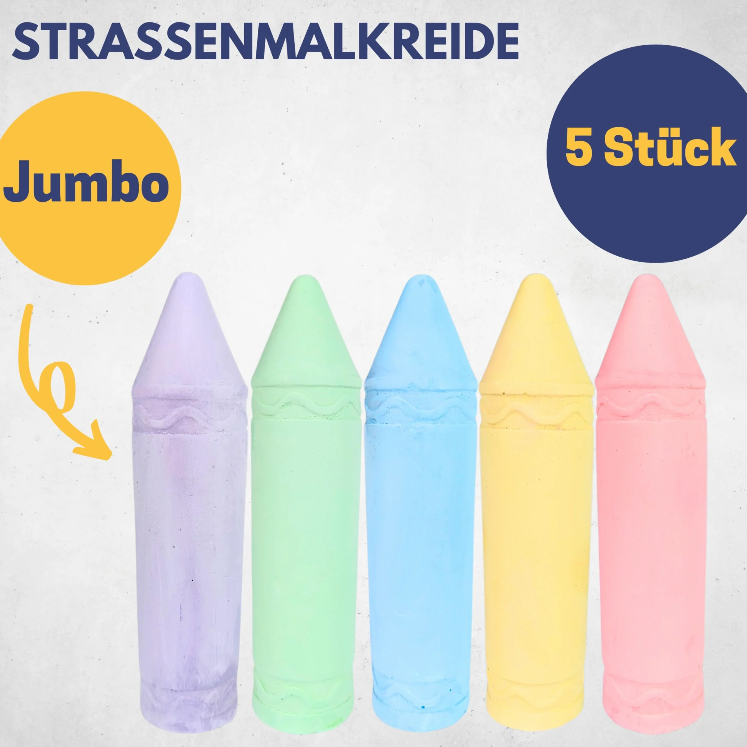 Best Sporting Kreda do malowania ulicznego Jumbo I 5 sztuk | Kreda malarska dla dzieci i dorosłych | Kolorowa kreda w jaskrawych kolorach | idealna na ulice i na podwórko | łatwa w użyciu i