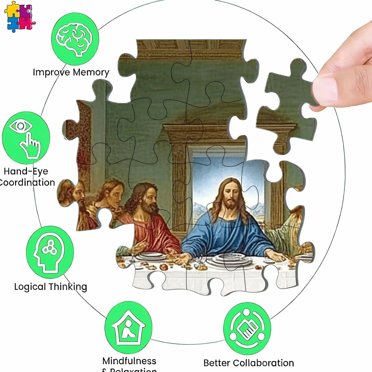 House The Last Supper Puzzle – 5000 puzzli dla dorosłych – tylna strona zawiera przewodniki z drukowanymi literami – elementy pasują do siebie przytulnie – drewniane puzzle dla dorosłych 150 x 100 cm