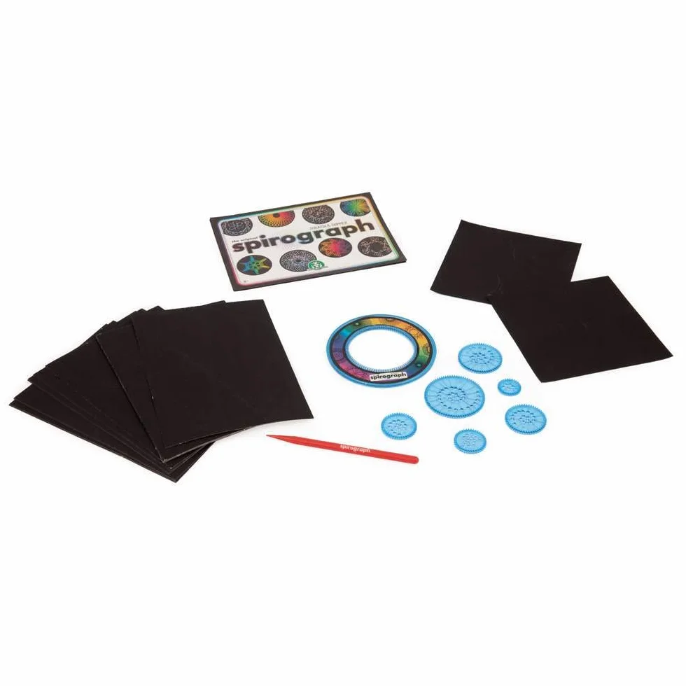 Grandi Giochi Spirograph Scratch And Shimmer, zestaw do tworzenia błyszczących i wielobarwnych wzorów, CLG08000