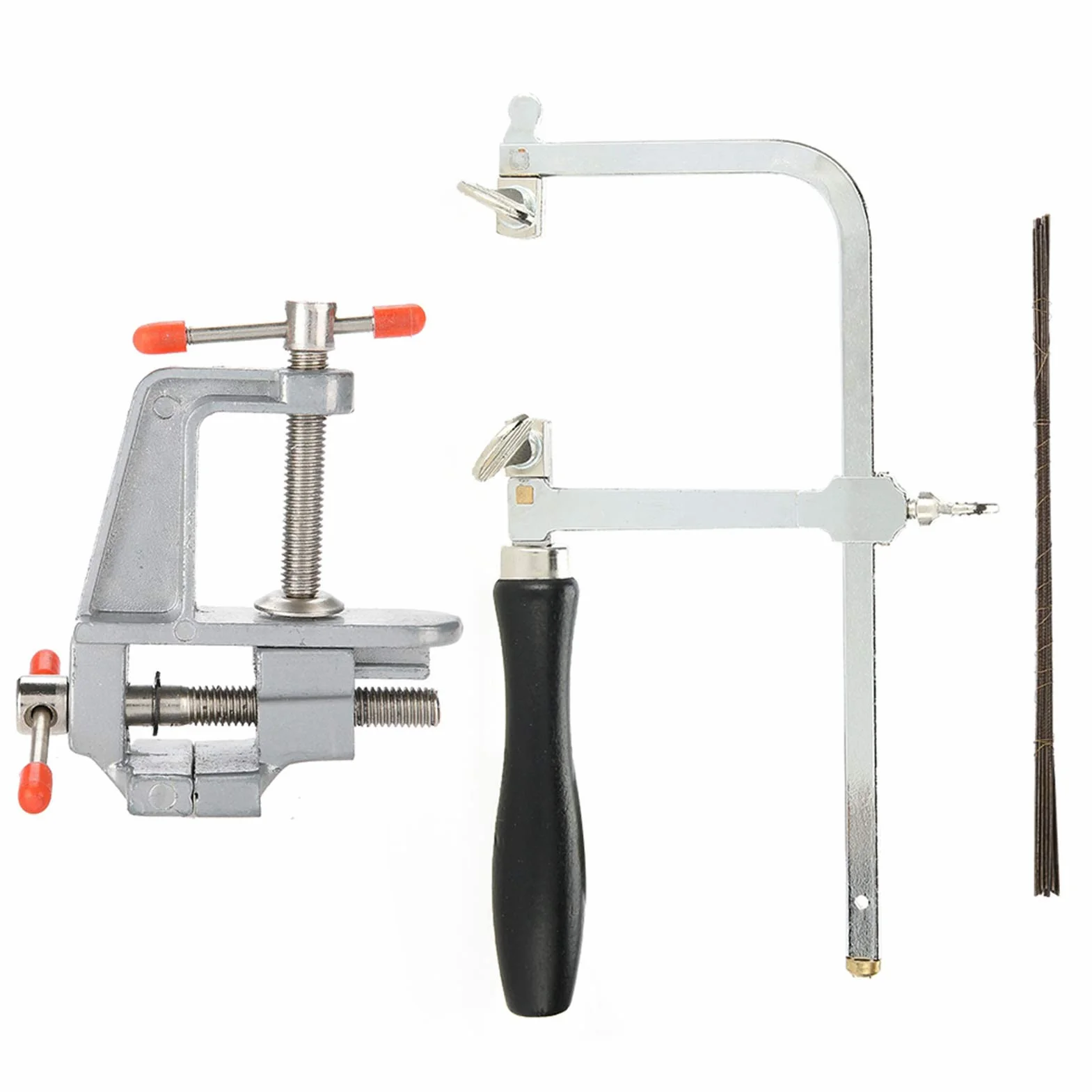 Jewlers Saw Frame, 12 Blades Jubilerzy Sawbow Saw Frame Mini Imadło Stołowe Zestaw Biżuterii z Zaciskiem Tworzenie Biżuterii DIY Narzędzie Rzemieślnicze Jubilerzy Sawbow Saw Frame Coping Saw Frame