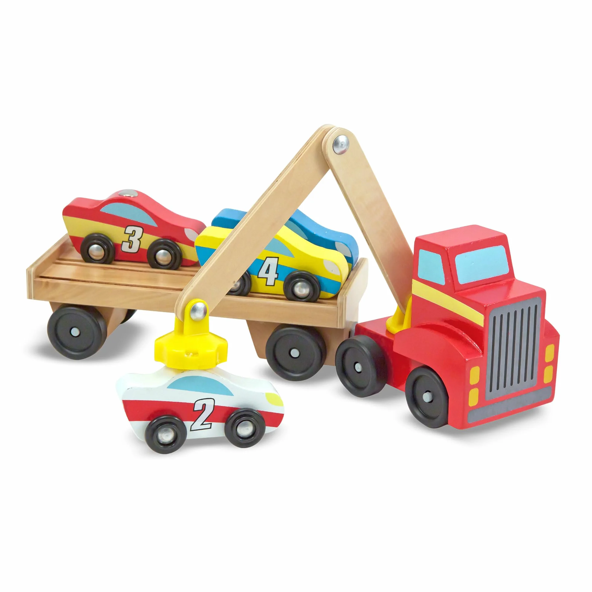 Melissa & Doug – laweta z magnetycznym podnośnikiem| drewniane zabawki i pojazdy | ciężarówki i pojazdy | 3+ |