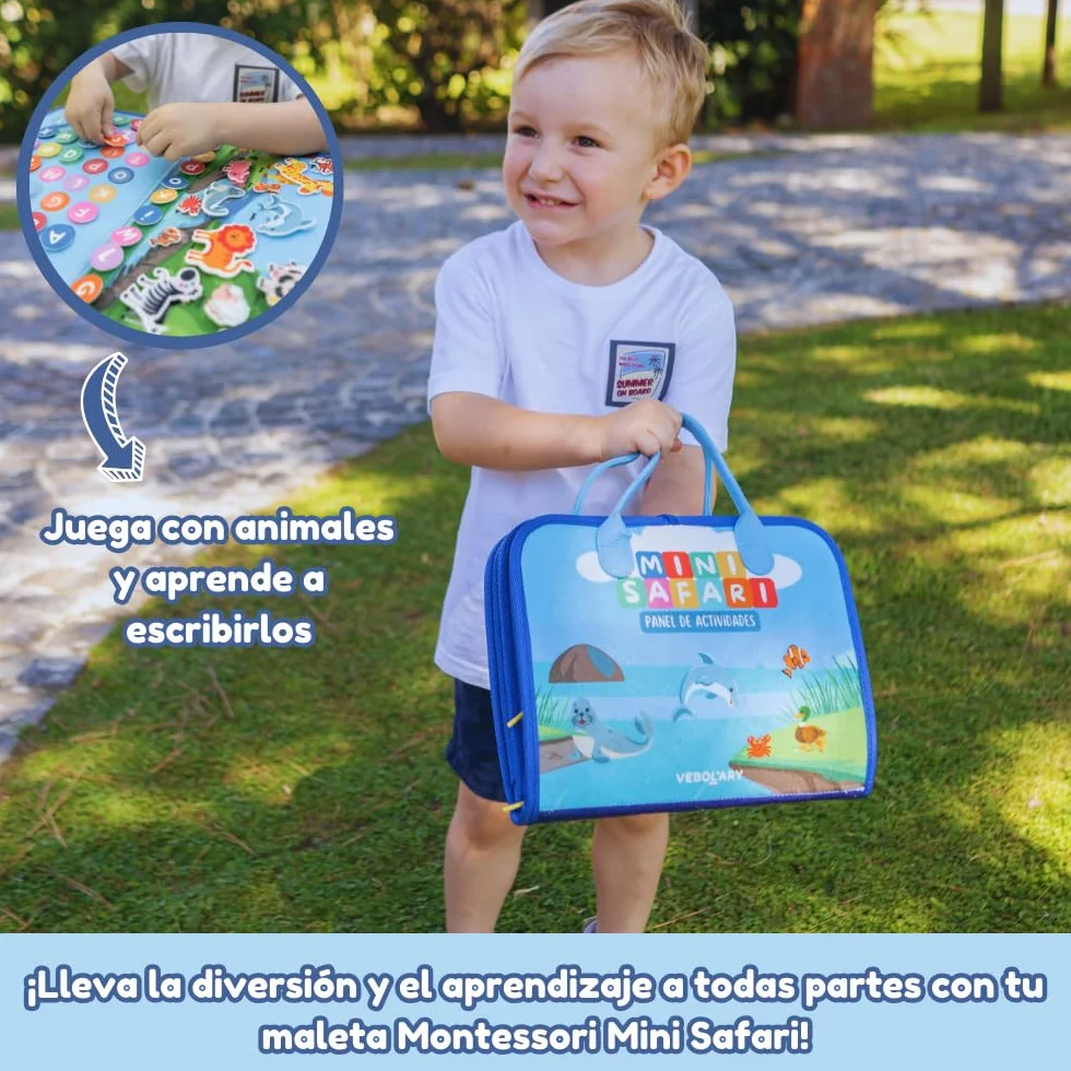 Busy Board Montessori - Edukacyjna i sensoryczna zabawka dla dzieci - po hiszpańsku - Idealna do rozwoju małej motoryki i nauki - 2 3 4 lata - Interaktywna książka - Zabawki dla dzieci - Prezent