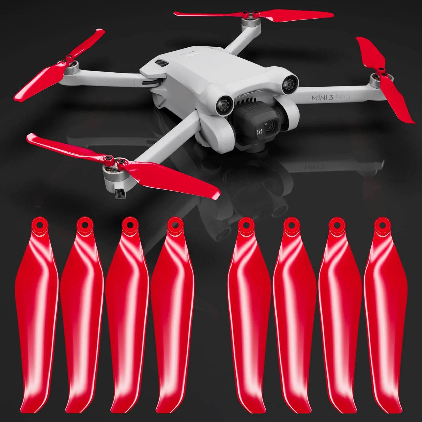 Master Airscrew Śmigła Stealth do DJI Mini 3 Pro & Mini 4 Pro - Czerwone, 4 śmigła w zestawie