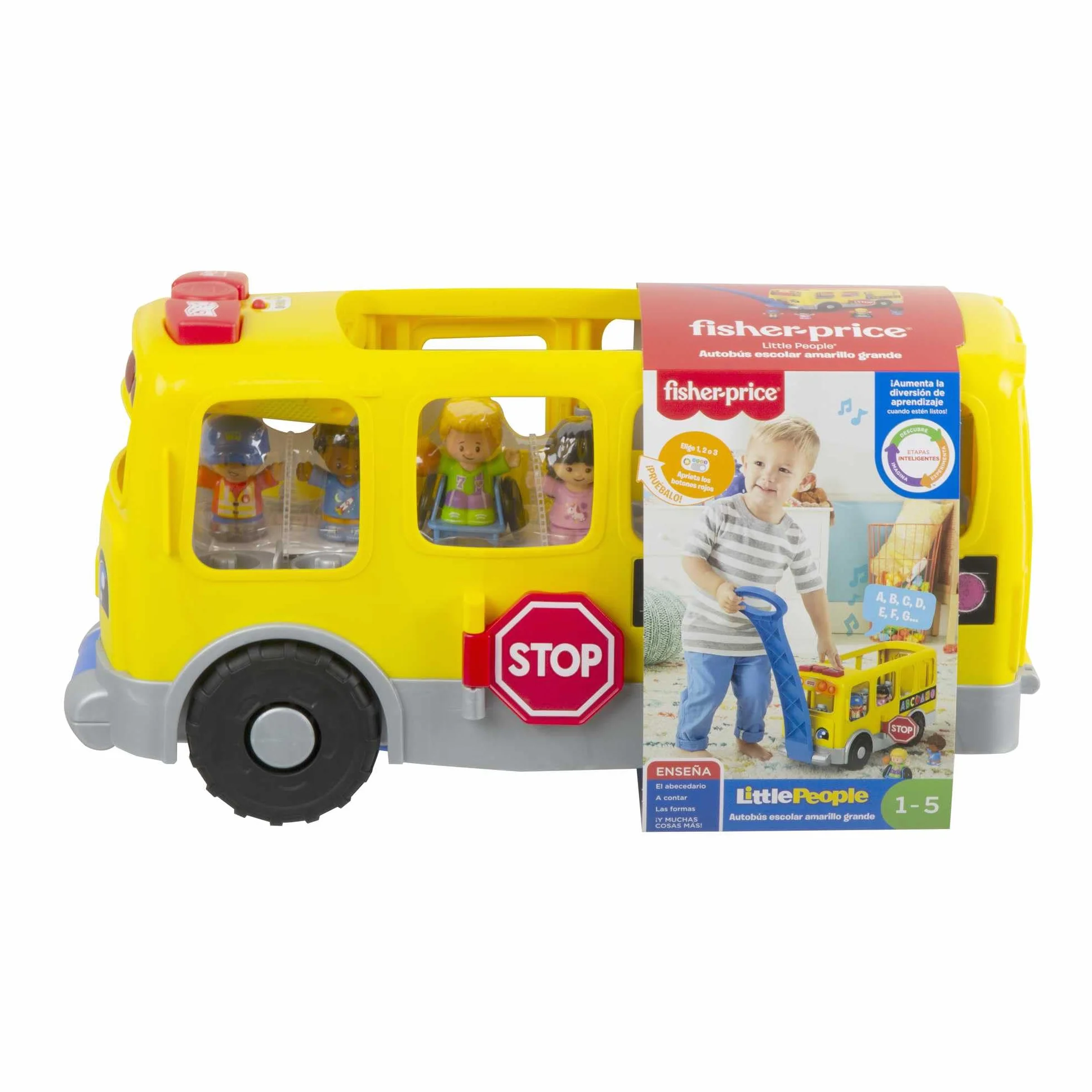 Fisher-Price - Little People autobusy szkolne, żółte, duże, (Mattel GTL68) wersja hiszpańska
