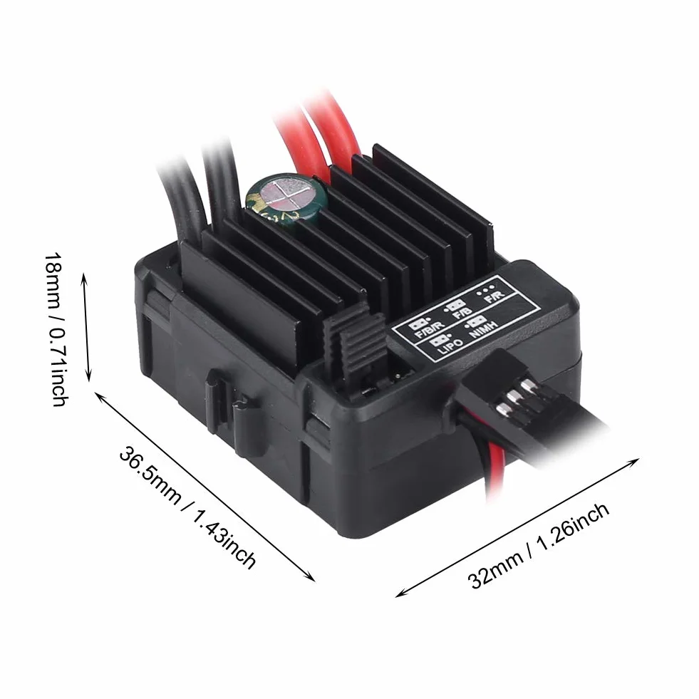 RC Auto ESC szczotkowane, wodoodporne szczotkowane 1060 60A ESC do Touring RC Auto Truggy 1/10 RC Auto
