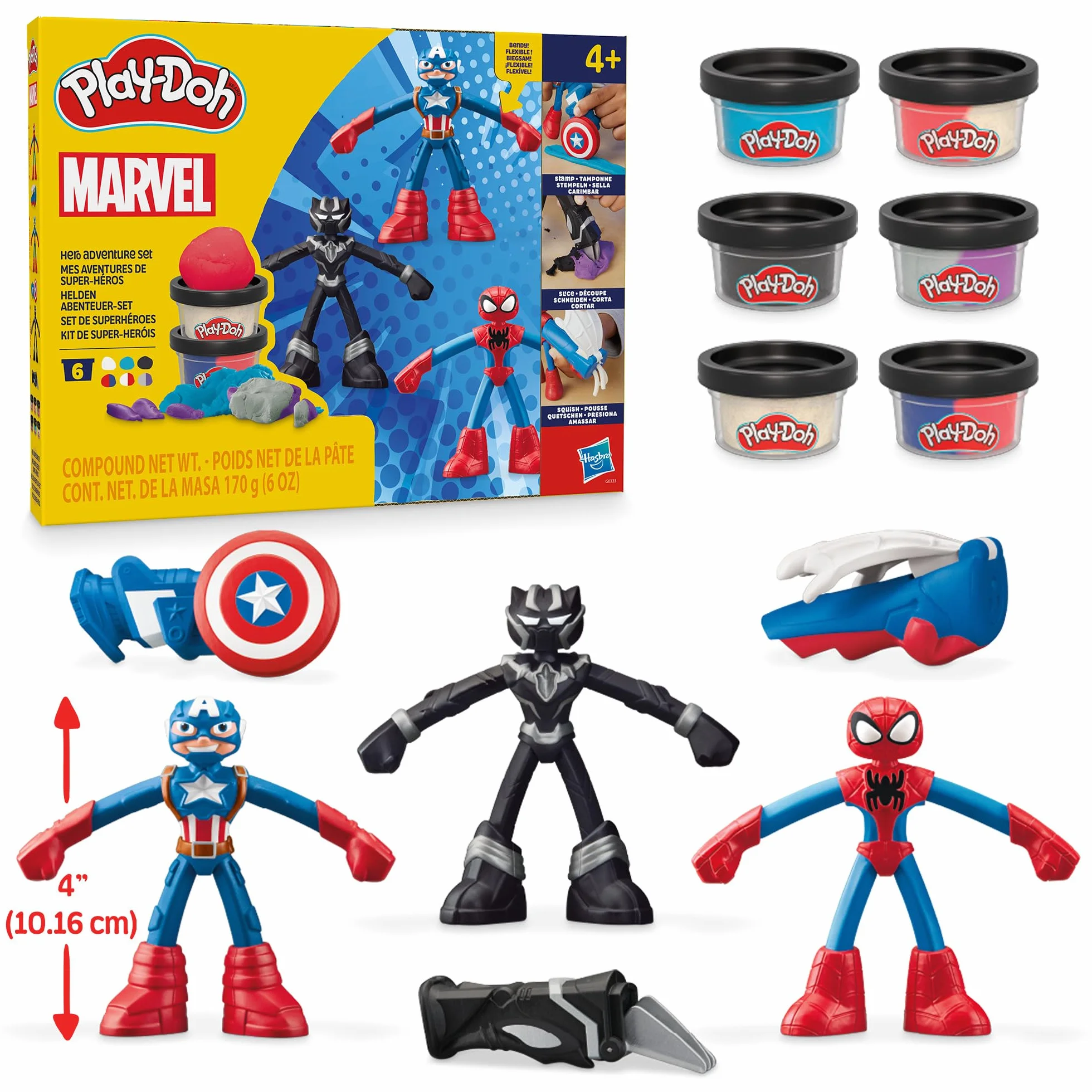 Play-Doh Zestaw do zabawy z figurkami Przygody superbohaterów Marvela z ciastoliną Play-Doh