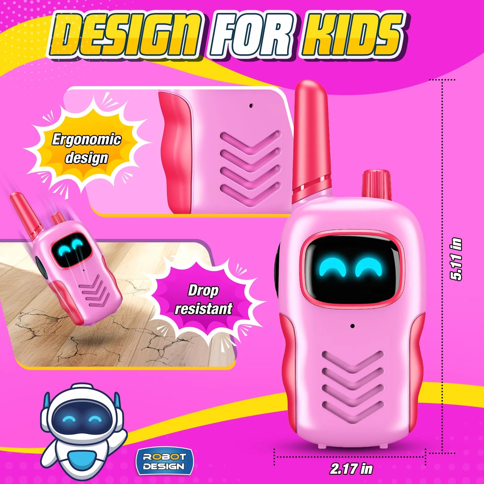 Adeokay Toys Dziewczyny 3 4 5 6 7 8 9 10 lat, prezenty dla dziewczynek 3-10 lat Walkie Talkie Kids Gry na świeżym powietrzu dla dzieci Dziewczyny 3-12 lat Pomysły na prezenty Walkie Talki Kids