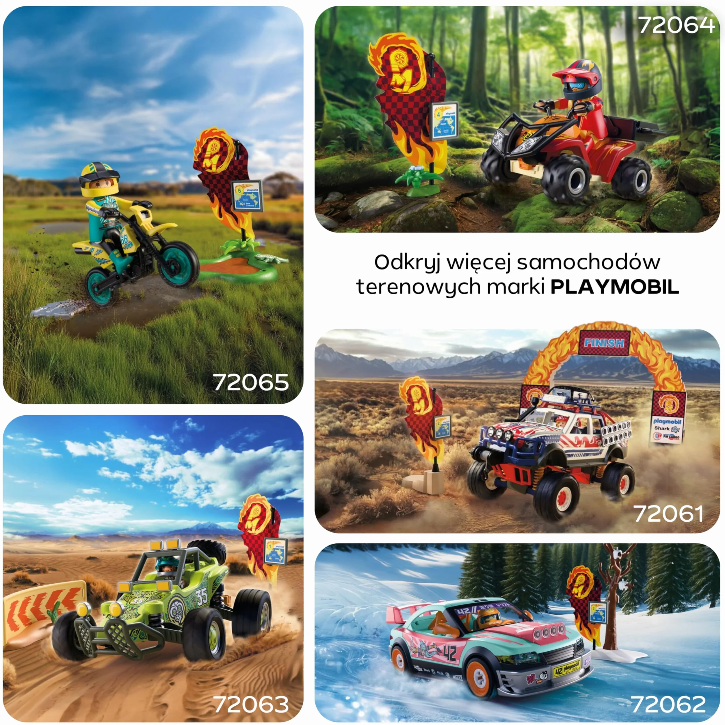 PLAYMOBIL Cars Terenowy motocykl motocrossowy z rampą do skoków 72065