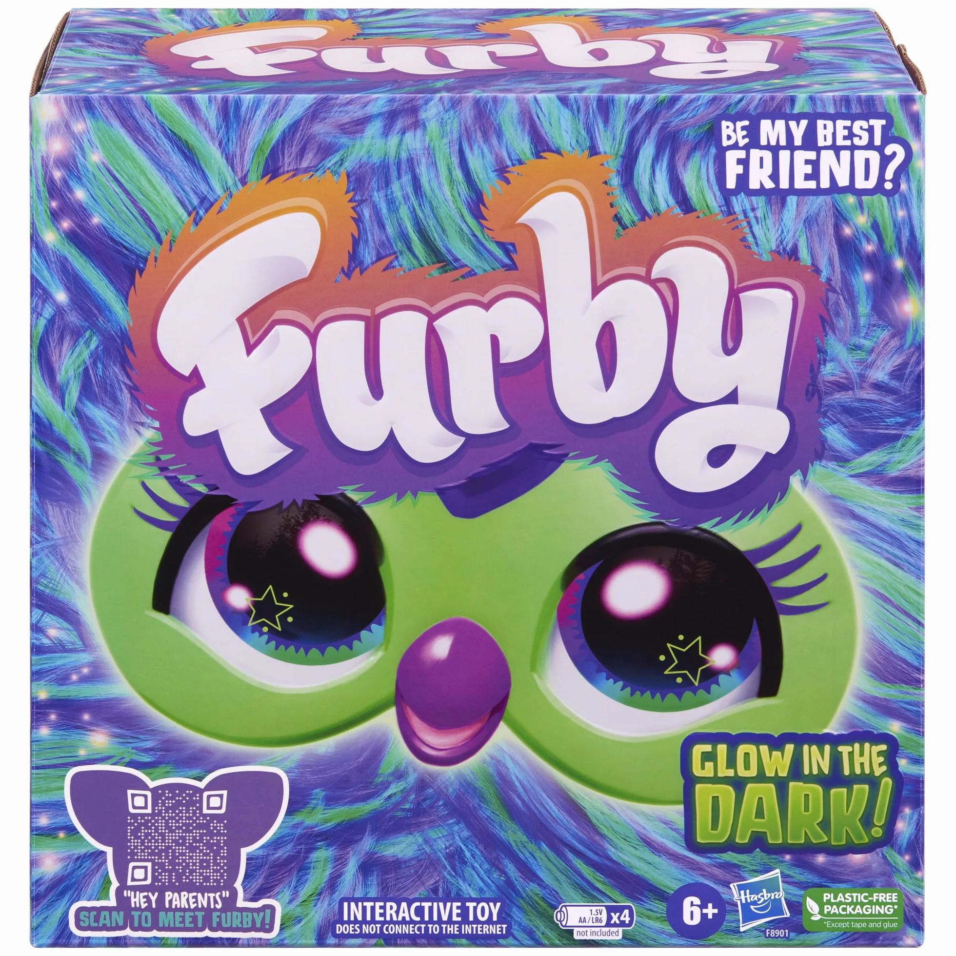 Furby Edycja Galaxy, świecąca, 15 modnych akcesoriów, interaktywne pluszowe zabawki dla dzieci w wieku 6 lat, głos animatroniczny (tylko Amazon)