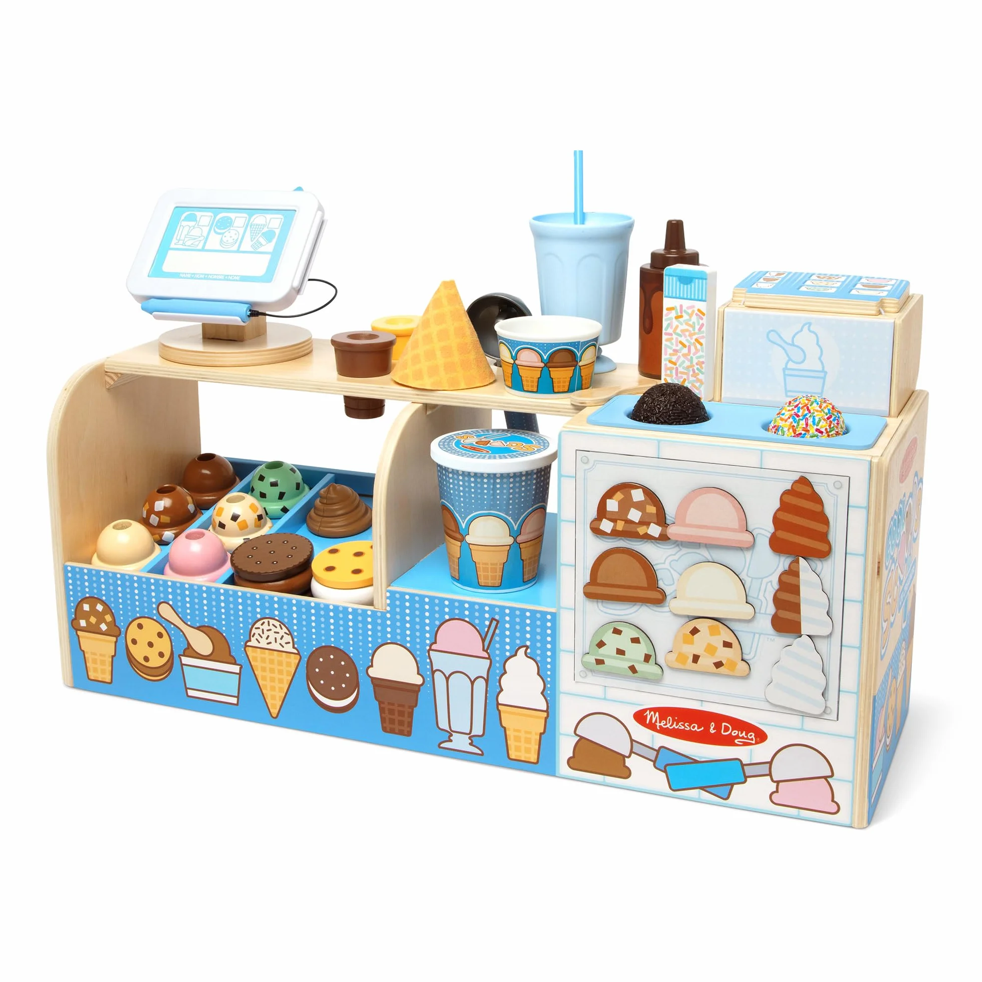 Melissa & Doug Zabawkowa drewniana lada z gałkowanymi lodami
