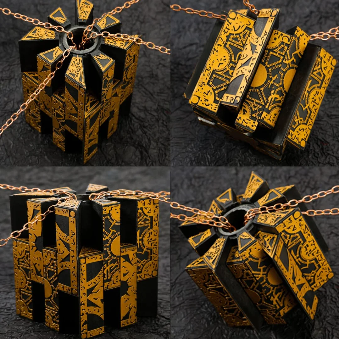 Hellraiser Lament Puzzle Zestaw Zdejmowany z Łańcuchami i Podstawą Rekwizyt Horror