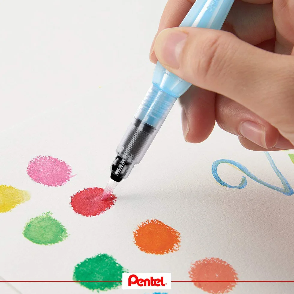 Pentel Arts XFRH-3FMB Blister Szczotki do Wody, Niebieski, 1 Sztuka