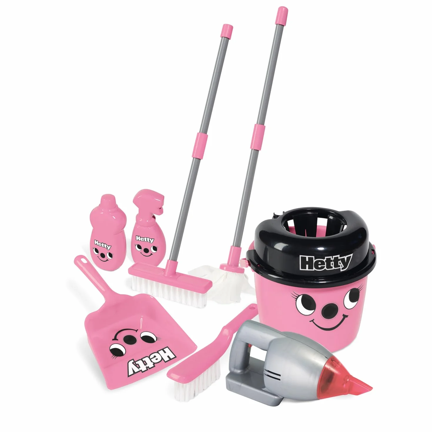 Casdon Deluxe Hetty Cleaning Trolley, Pink Toy Cleaning Trolley For Children Aged 3+, Includes Several Tools For Imaginative Role Play!