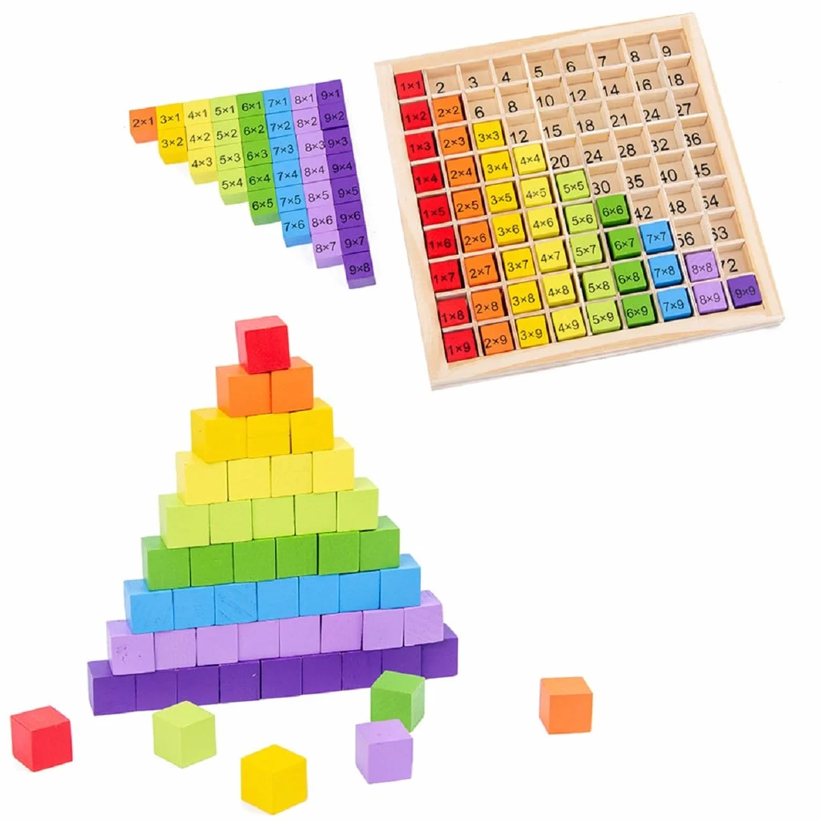 Kiuiom Mnożenie Montessori Drewniany stół do tablic, stół mnożenia, matematyka edukacyjna Abakus prezent edukacyjny dla dzieci w wieku 3+ lat gry matematyczne