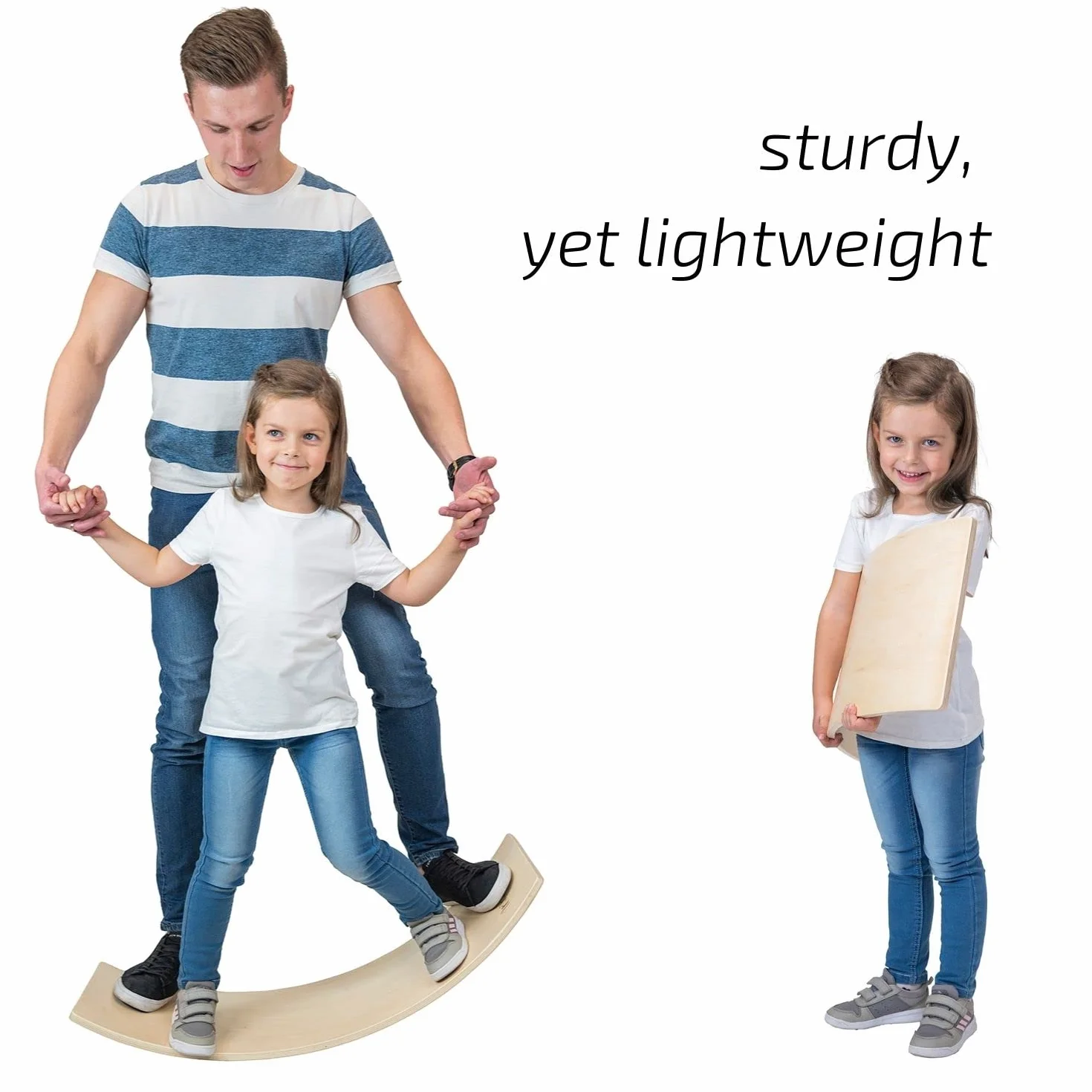 KiddyMoon Drewniana Deska Balansująca Balance Board Dla Dzieci