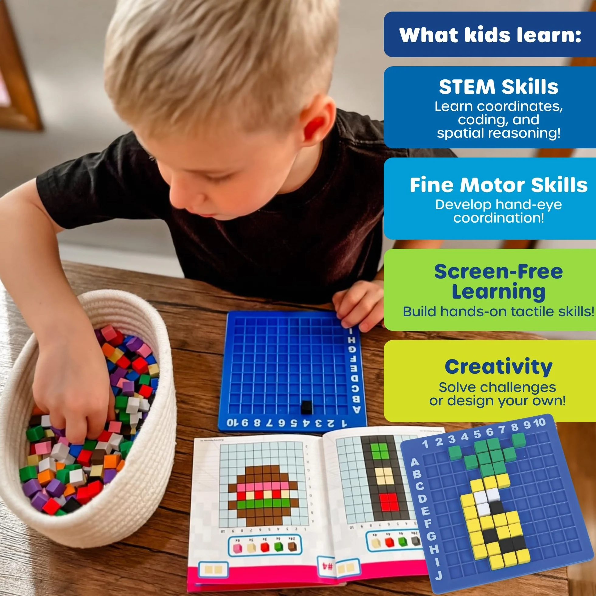 Learning Resources Pikselowa Sztuka STEM Explorers, 402 Elementy, Od 5 Lat, Zabawki dla Dzieci, Podstawy Kodowania, Zajęcia Szkolne