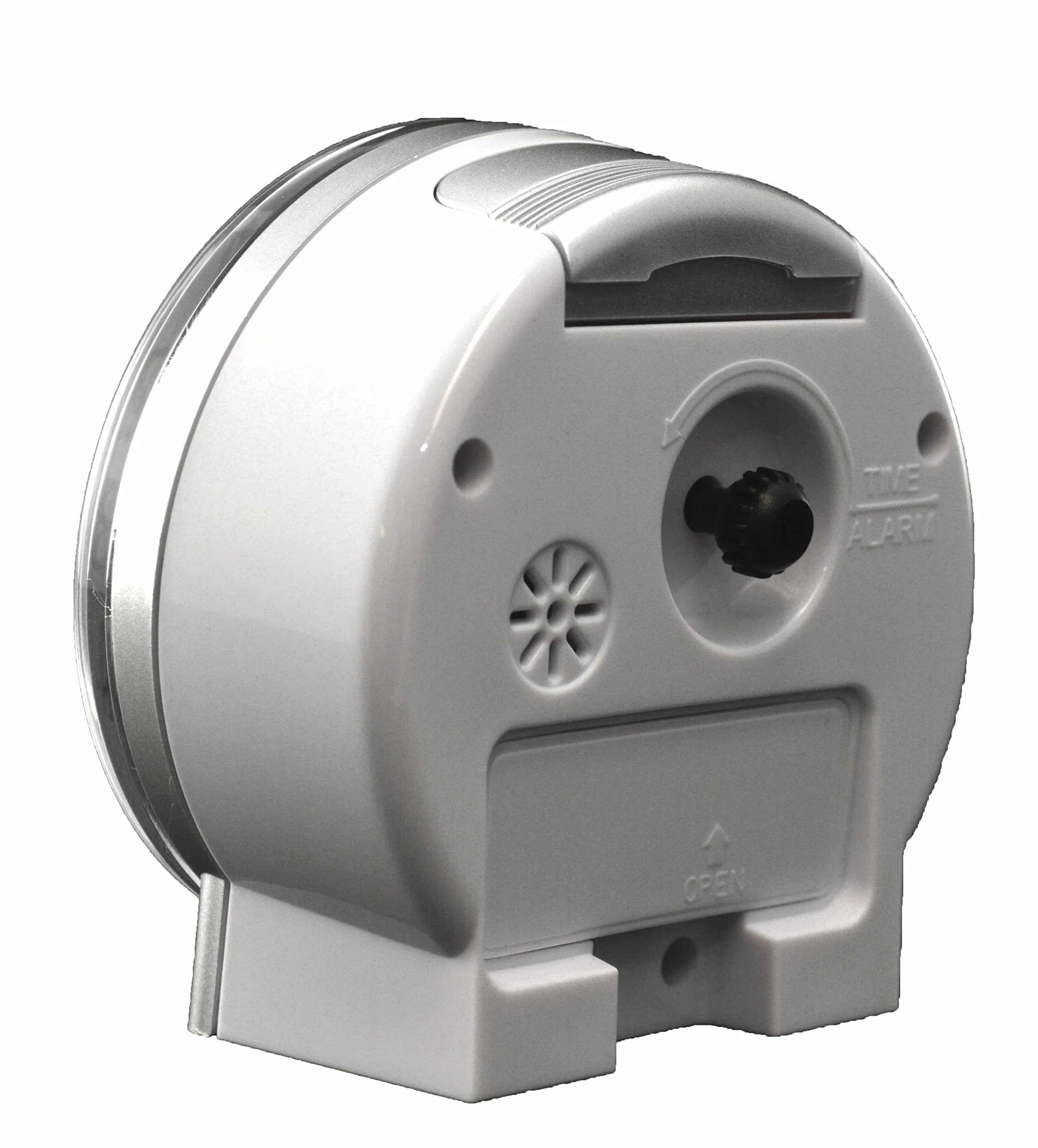 White Alarm Clock with Silent Sweep No Ticking Feature Plus drzemka, Auto Shut off & Light by Widdop Bingham