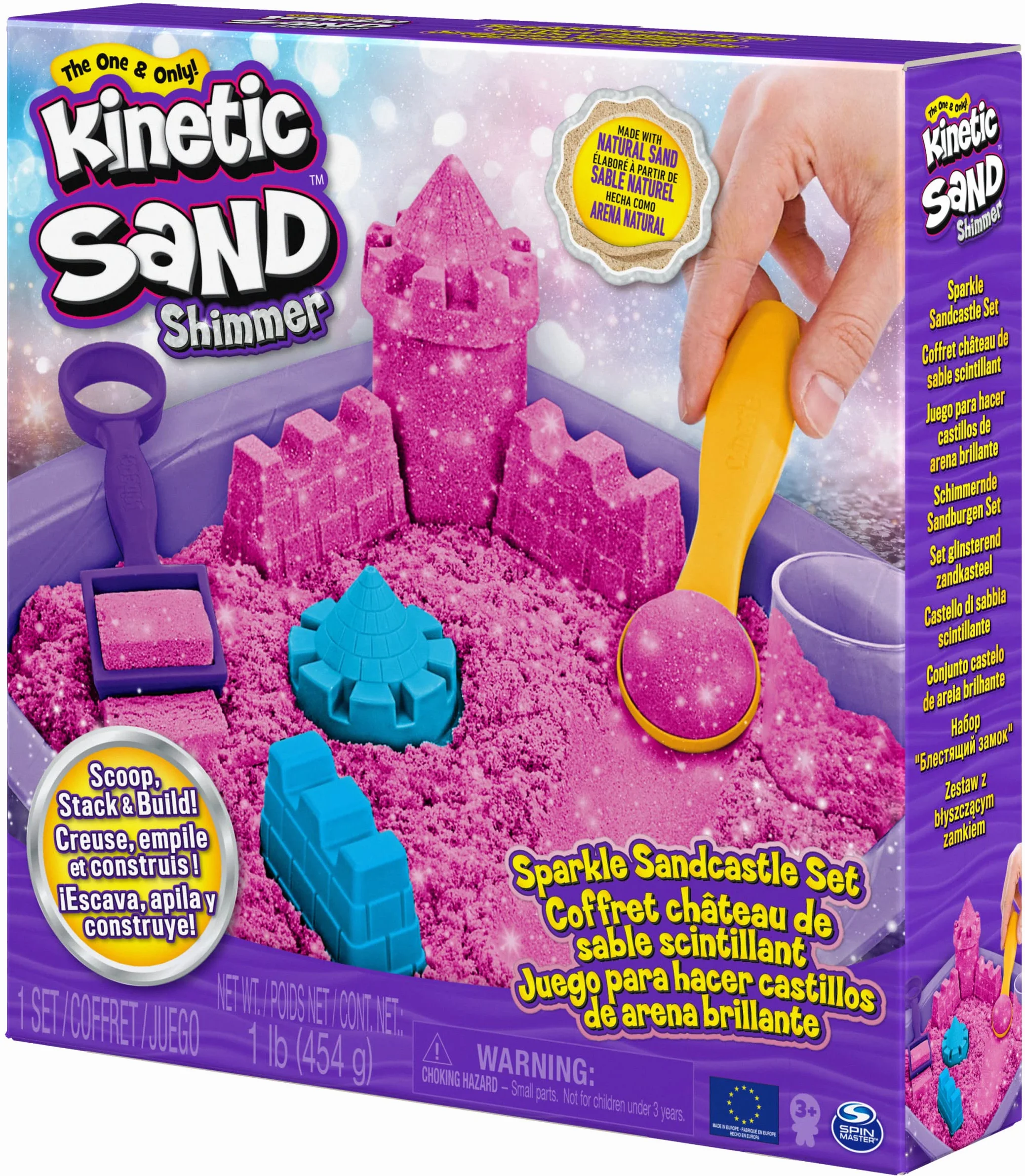 Kinetic Sand Shimmer Sand Castle 454 g różowy zabawki dla dzieci 3 lat