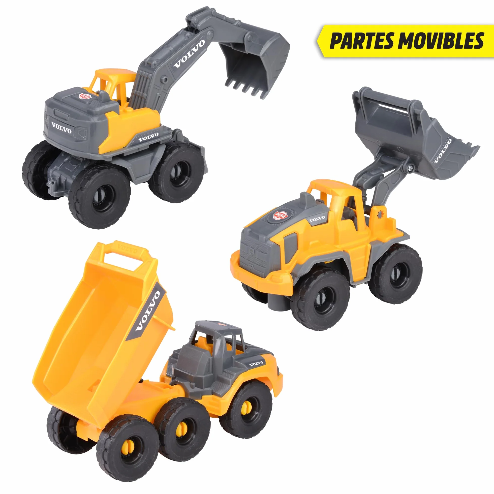 Dickie Toys 203722015 CONSTR 3-pak pojazdów budowlanych Volvo; 16 cm