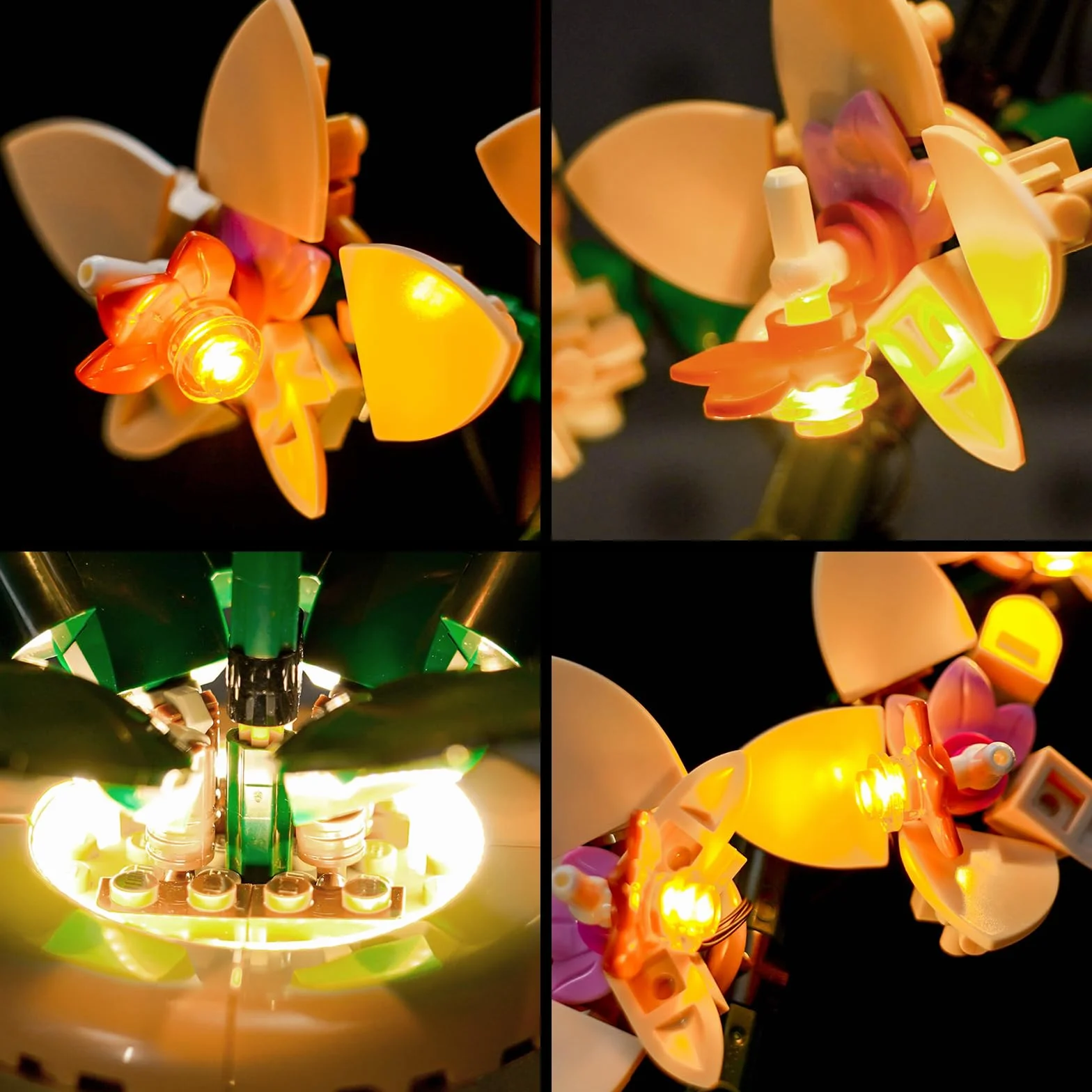 Zestaw świateł LED kompatybilny z Lego 10343 Mini Orchid Botanical Collection Set (nie jest to model), zestaw oświetleniowy kompatybilny z mini orchideą 10343, kreatywna zabawka